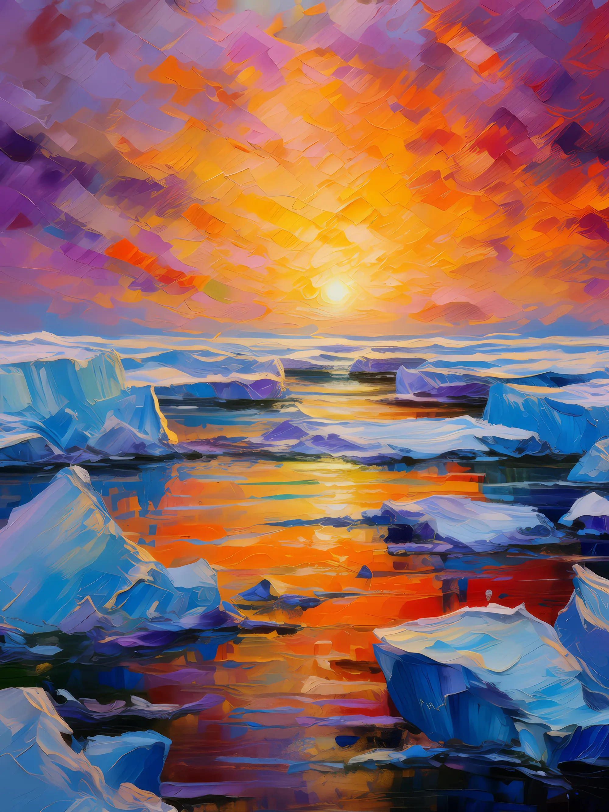 Painting: Ice Field Sunset