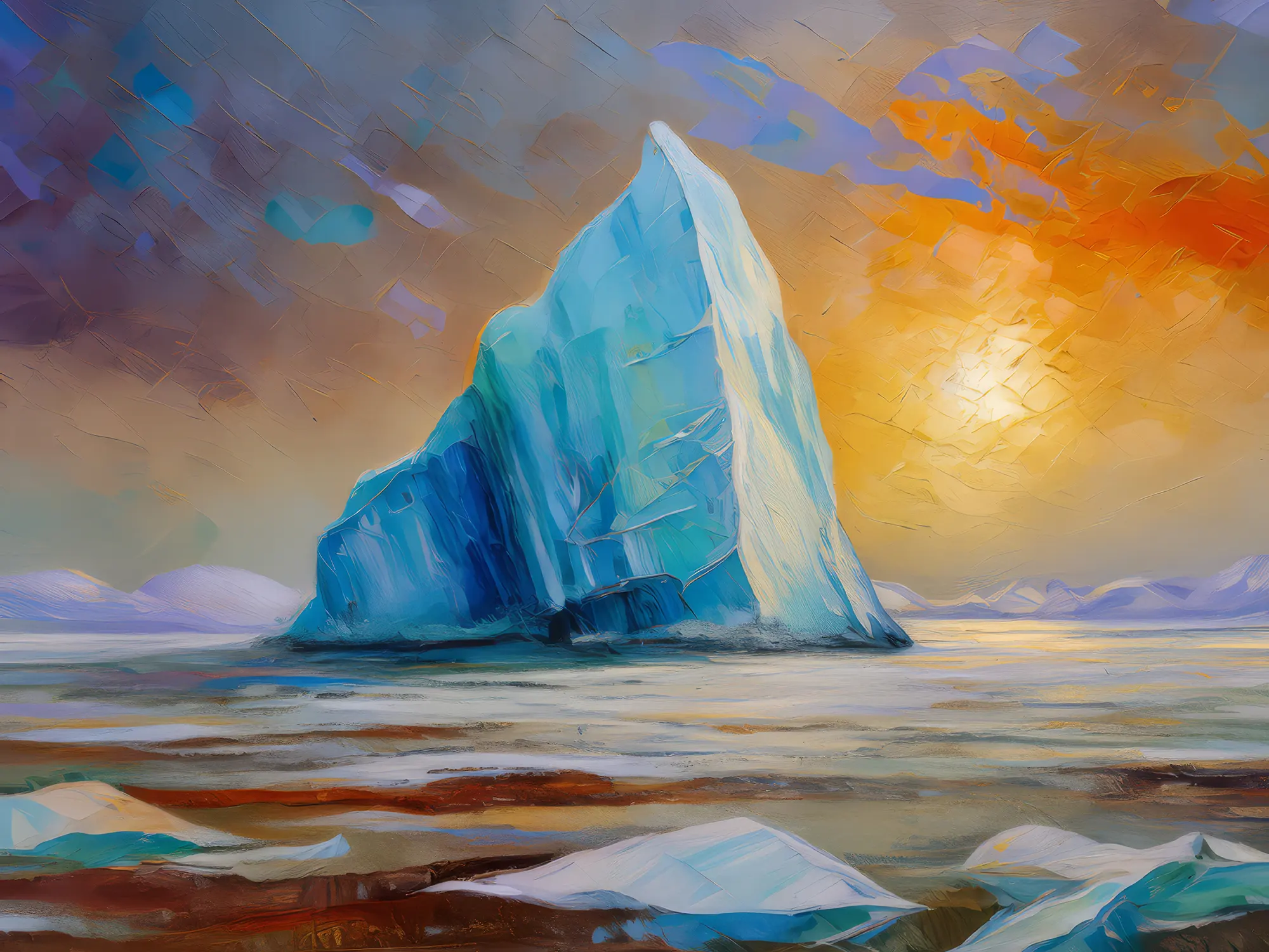 Painting: Iceberg in Polar Desert