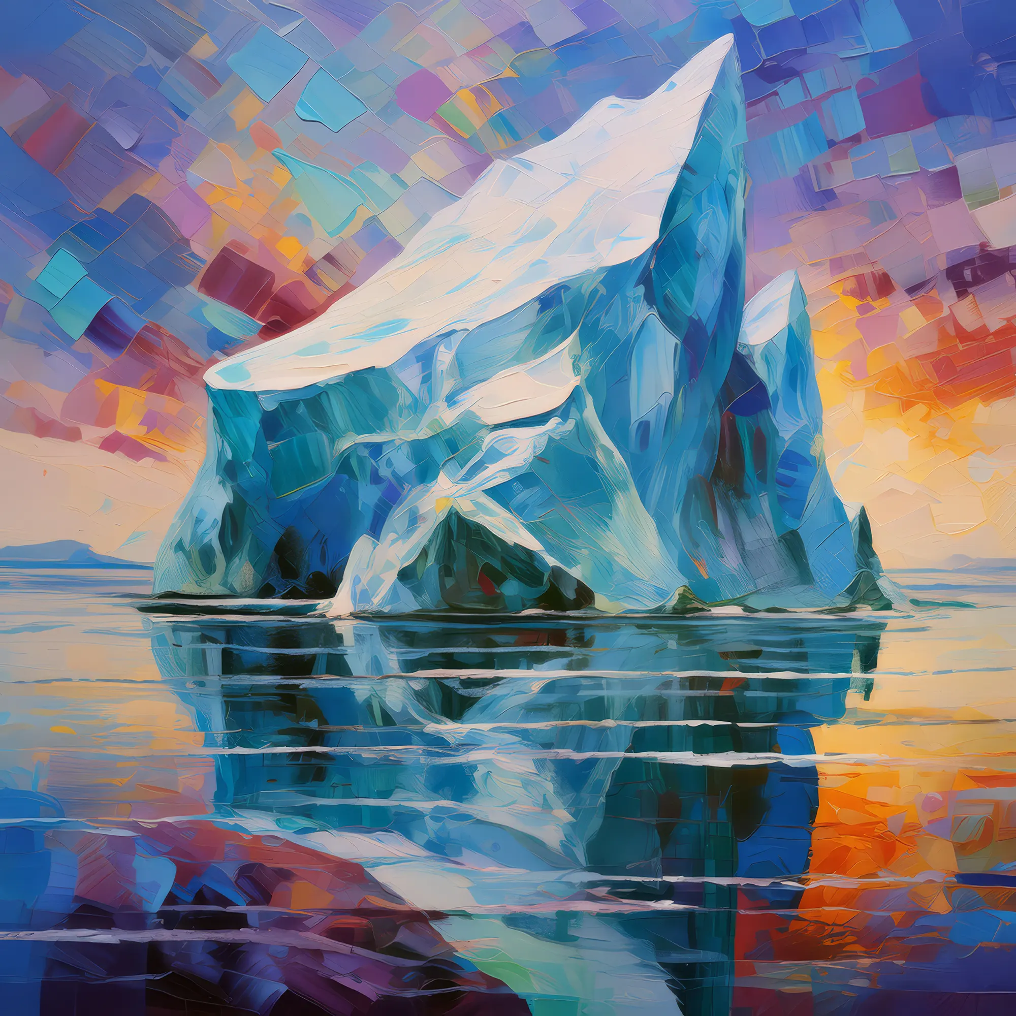 Painting: Iceberg with Reflection