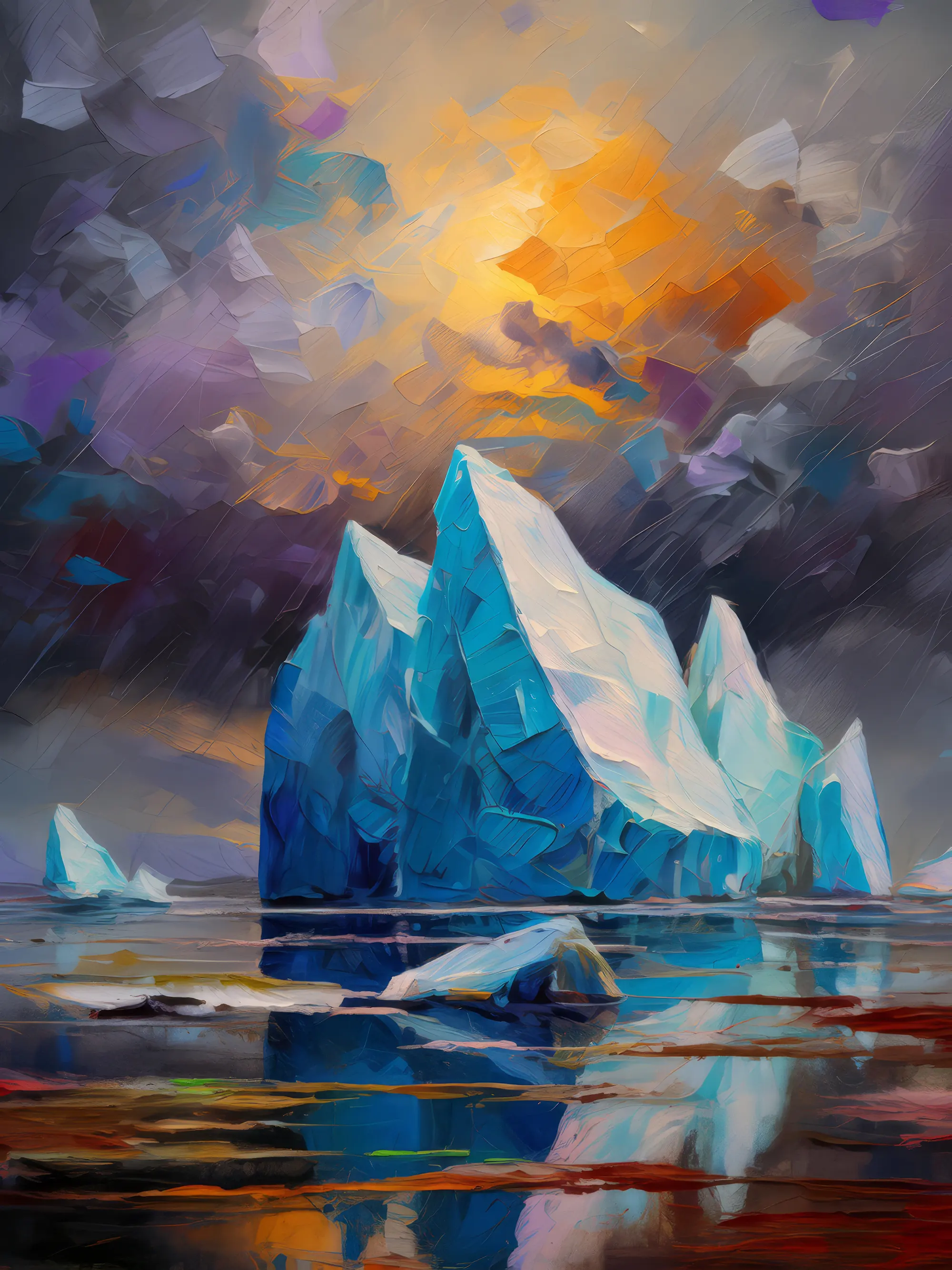 Painting: Icebergs of the Arctic Desert