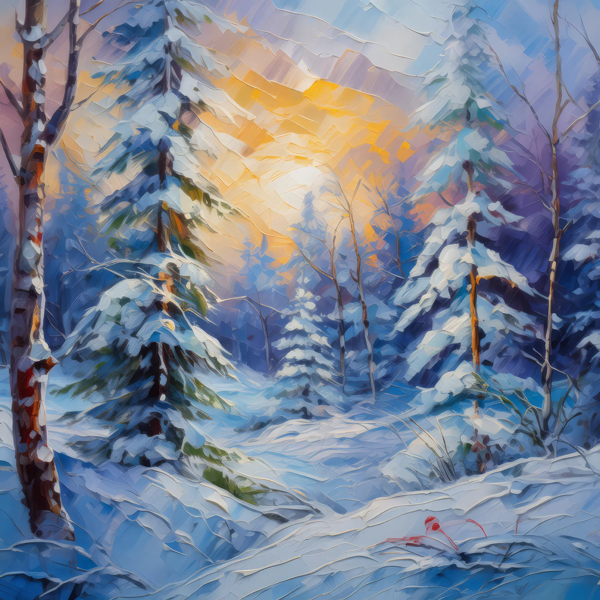 Painting: Icy Forest Morning