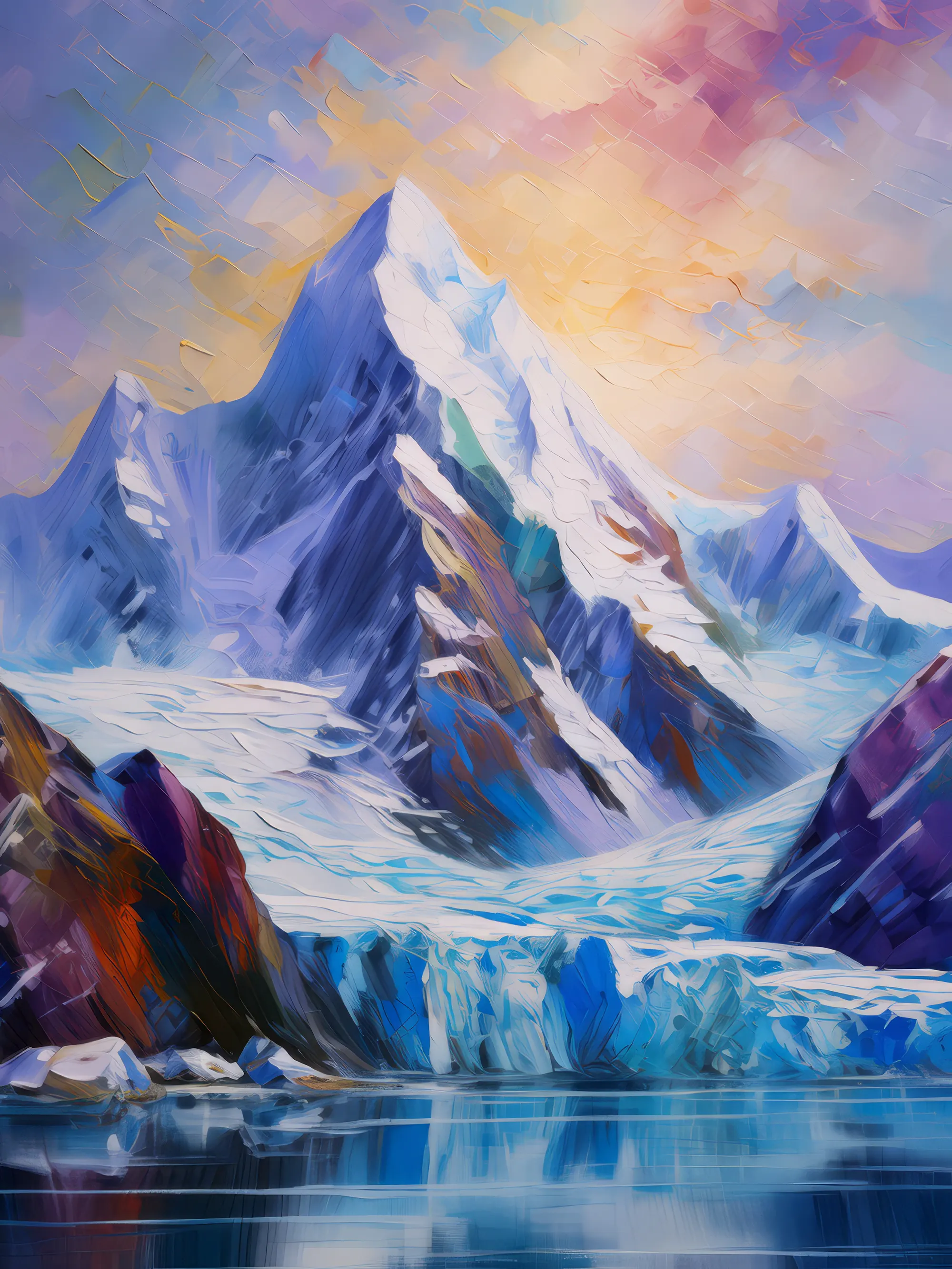 Painting: Icy Mountain Range