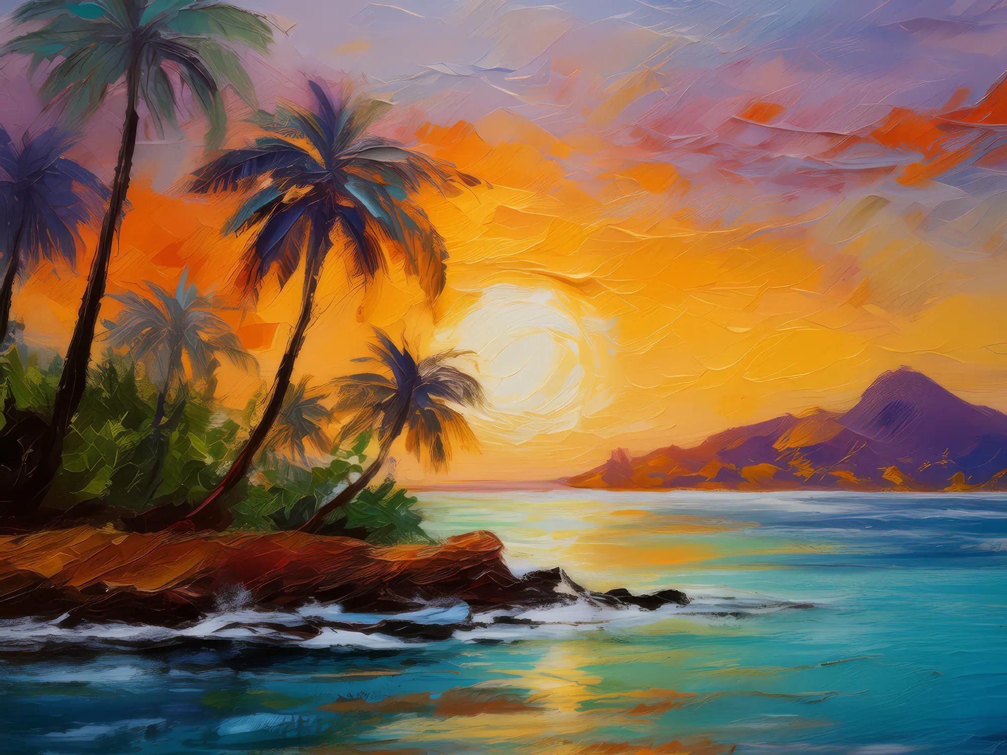 Painting: Island Paradise Sunset