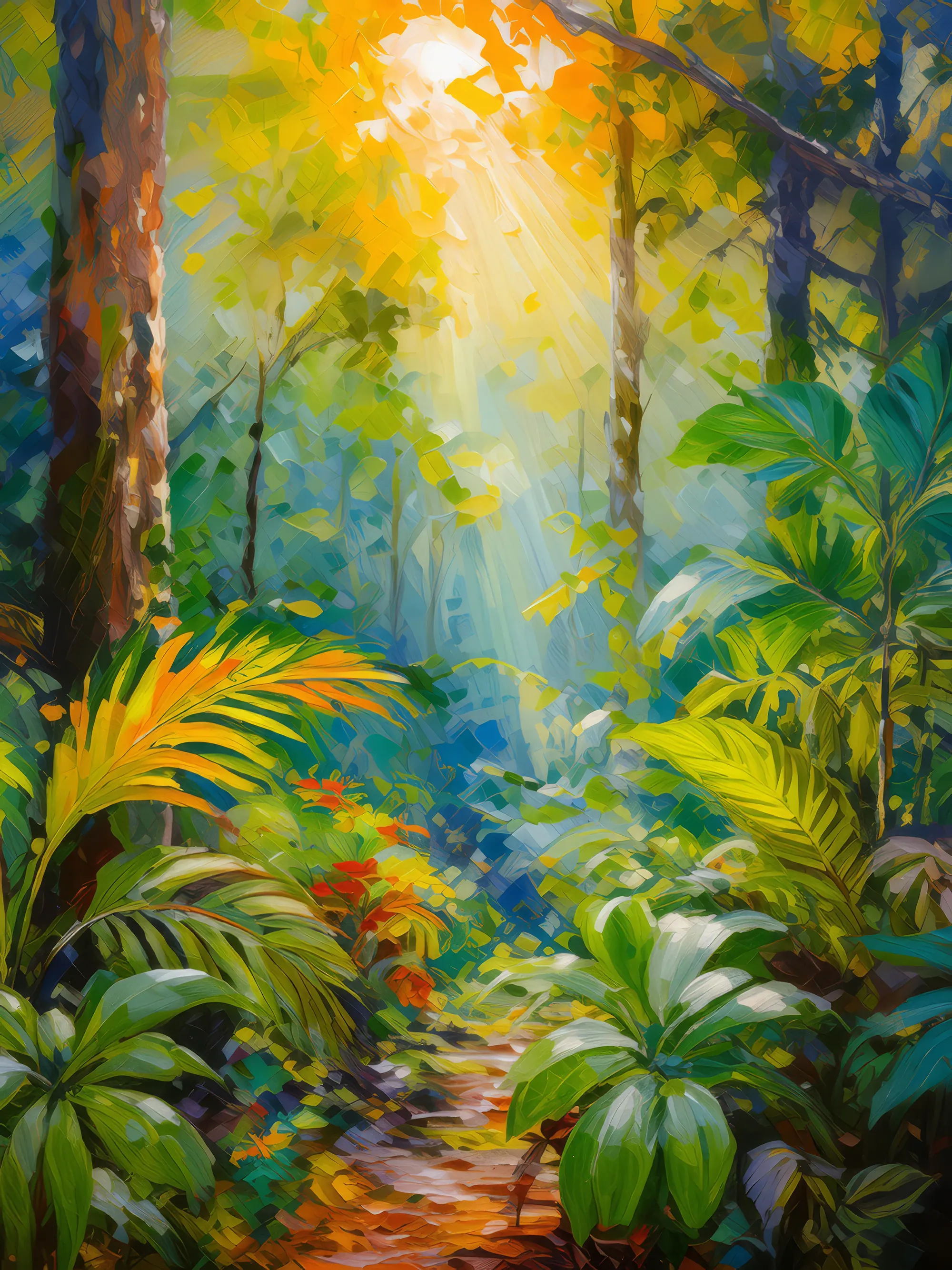 Painting: Jungle Canopy at High Noon