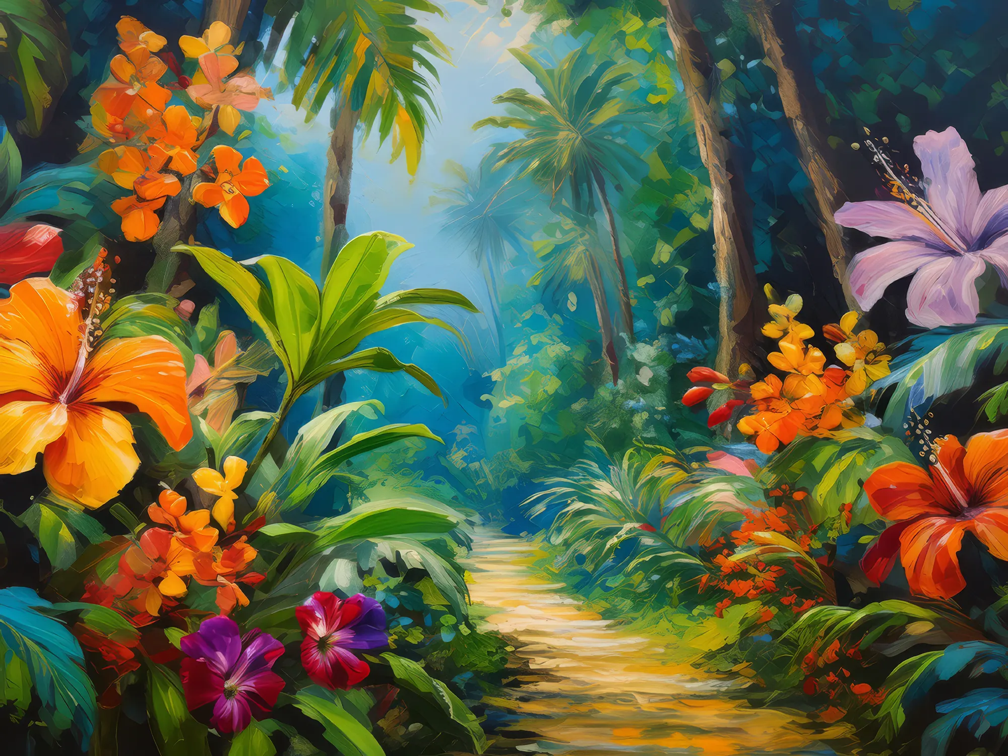 Painting: Jungle Flower Spectacle