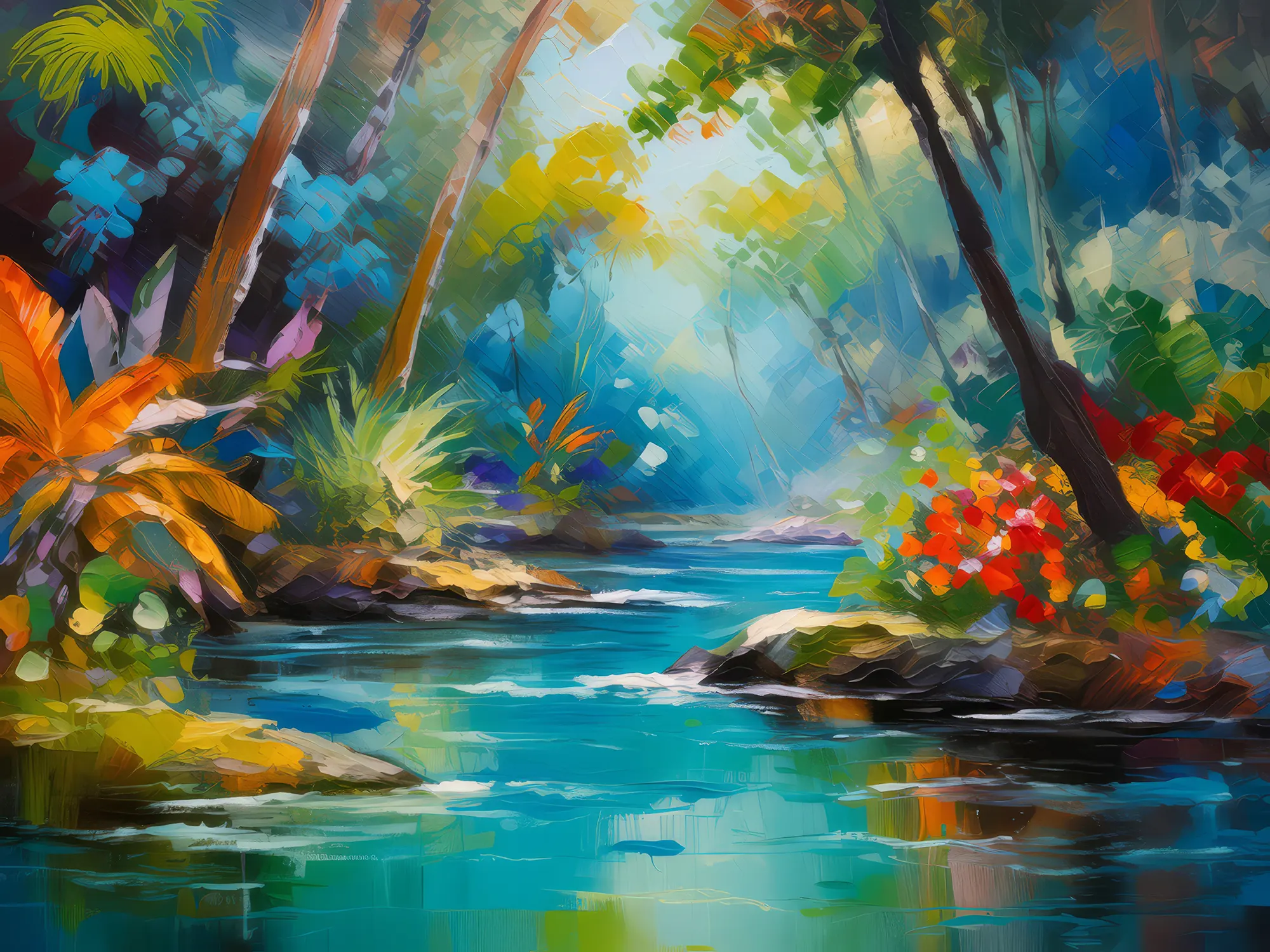 Painting: Jungle Stream Oasis