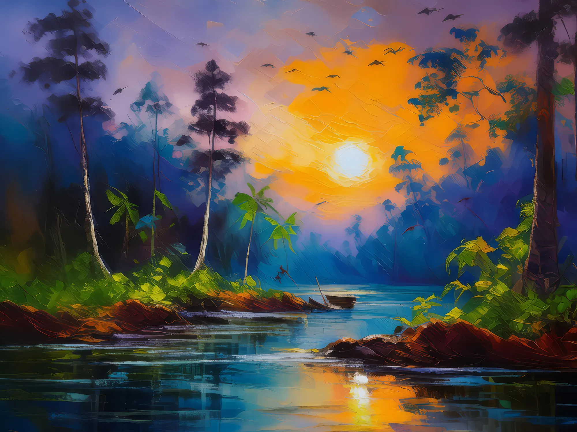 Painting: Jungle Symphony at Dusk