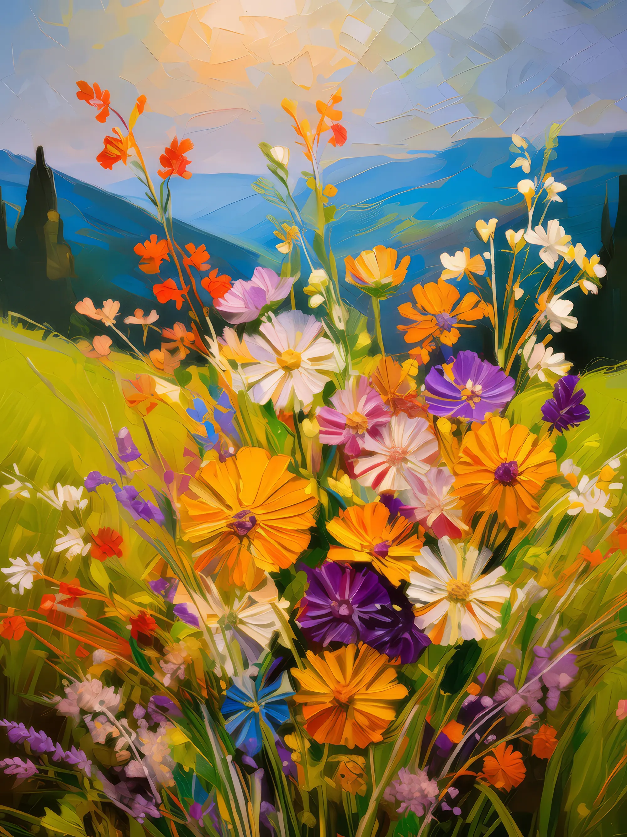 Painting: Knoll Wildflower Bouquet