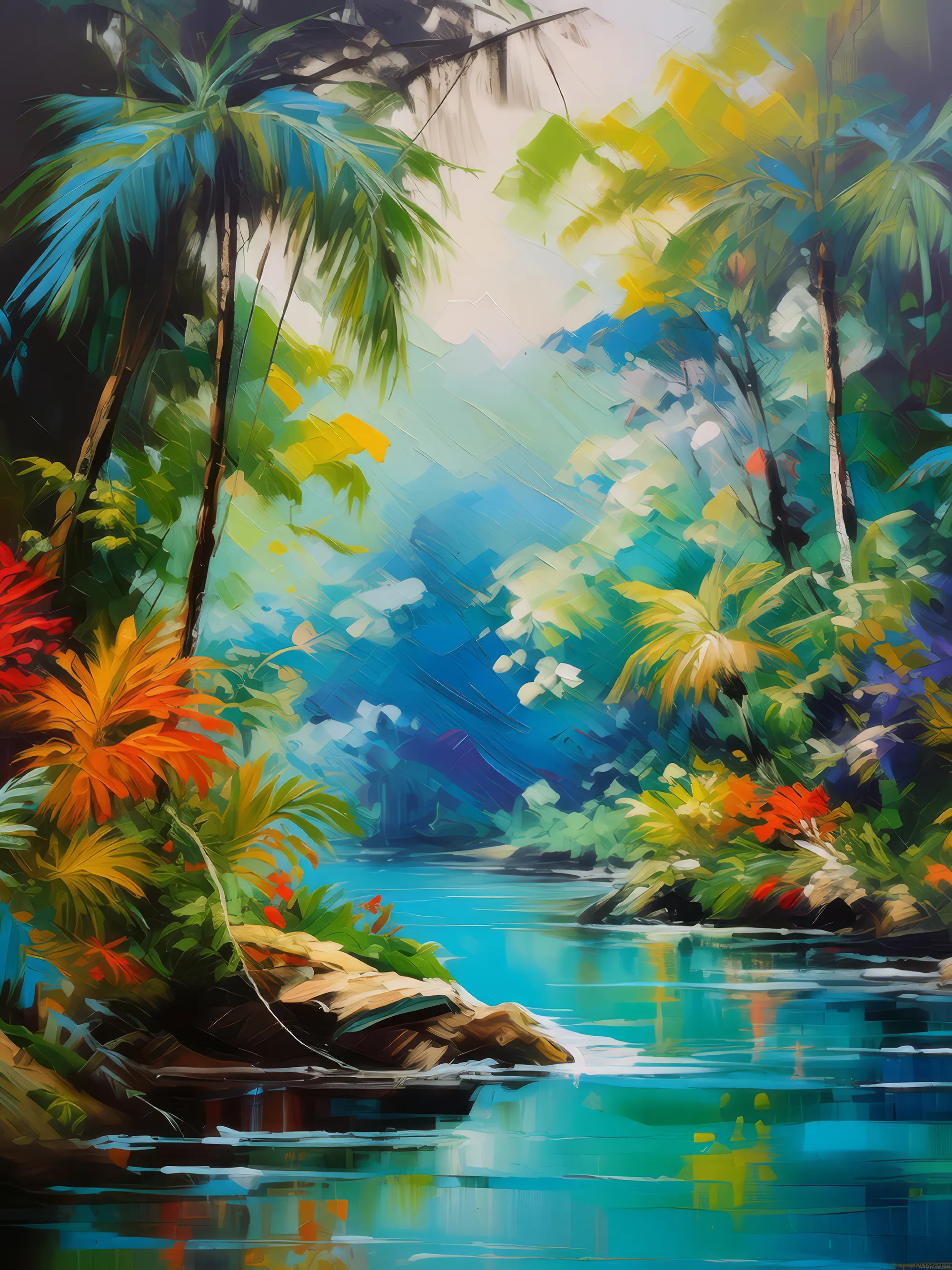 Painting: Lagoon in Jungle Heart