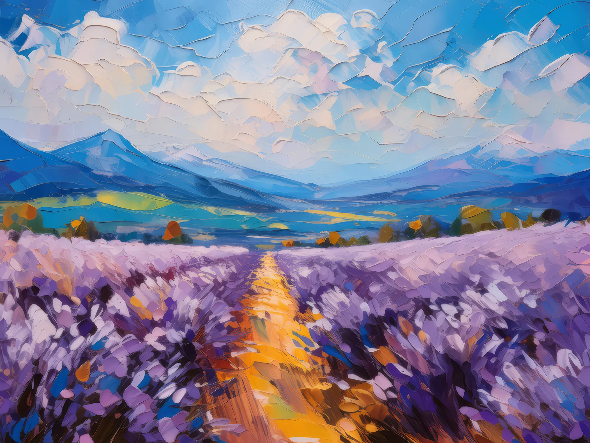 Painting: Lavender Field Breeze