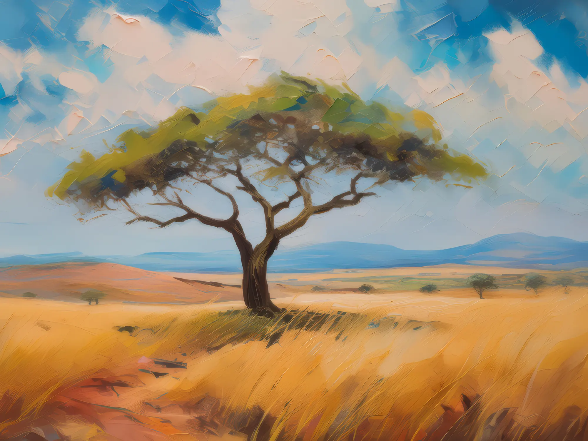 Painting: Lone Tree in Savannah