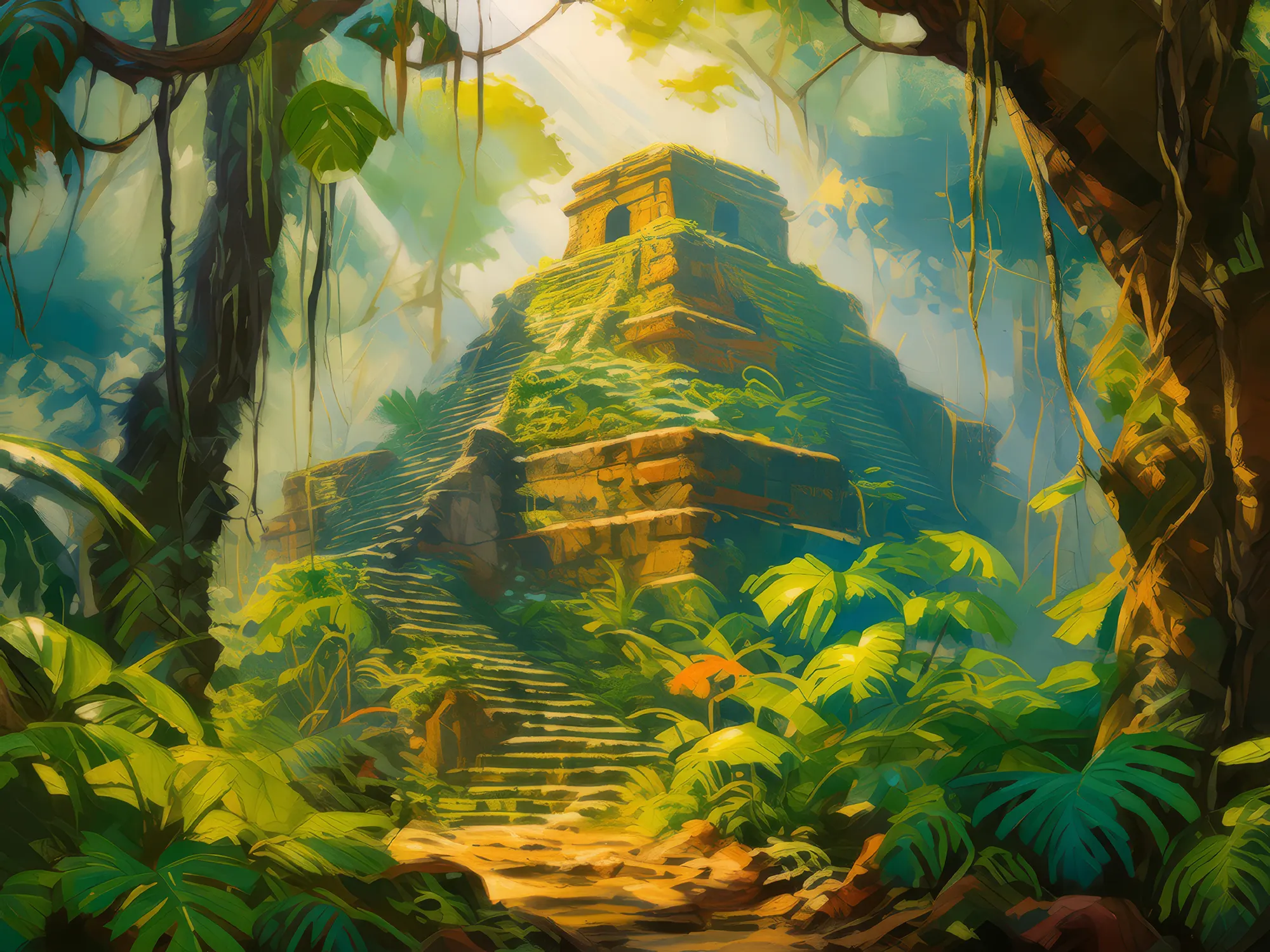 Painting: Lost Ruins in the Jungle