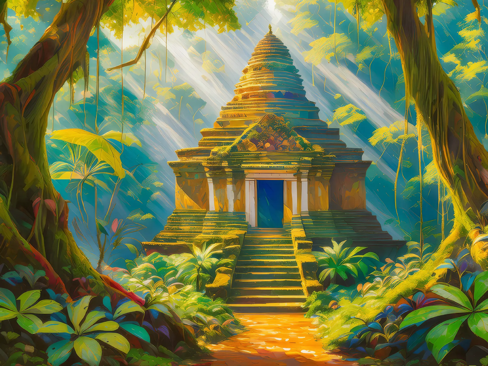 Painting: Lost Temple in the Jungle