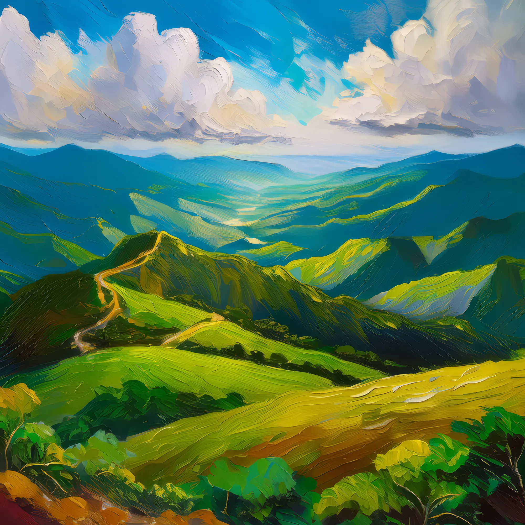 Painting: Lush Mountain Plateau