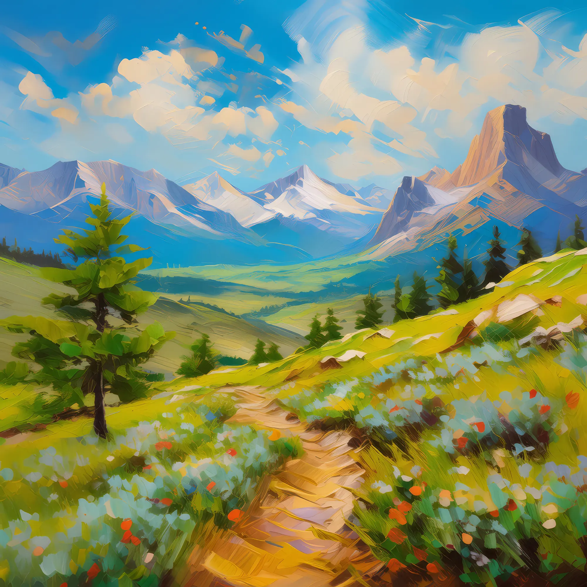 Painting: Lush Spring in Alpine Desert