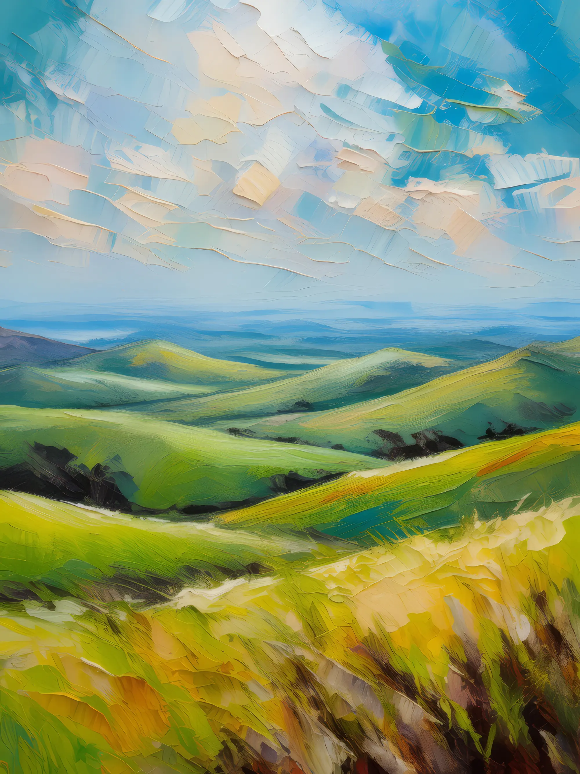 Painting: Lush Temperate Grassland