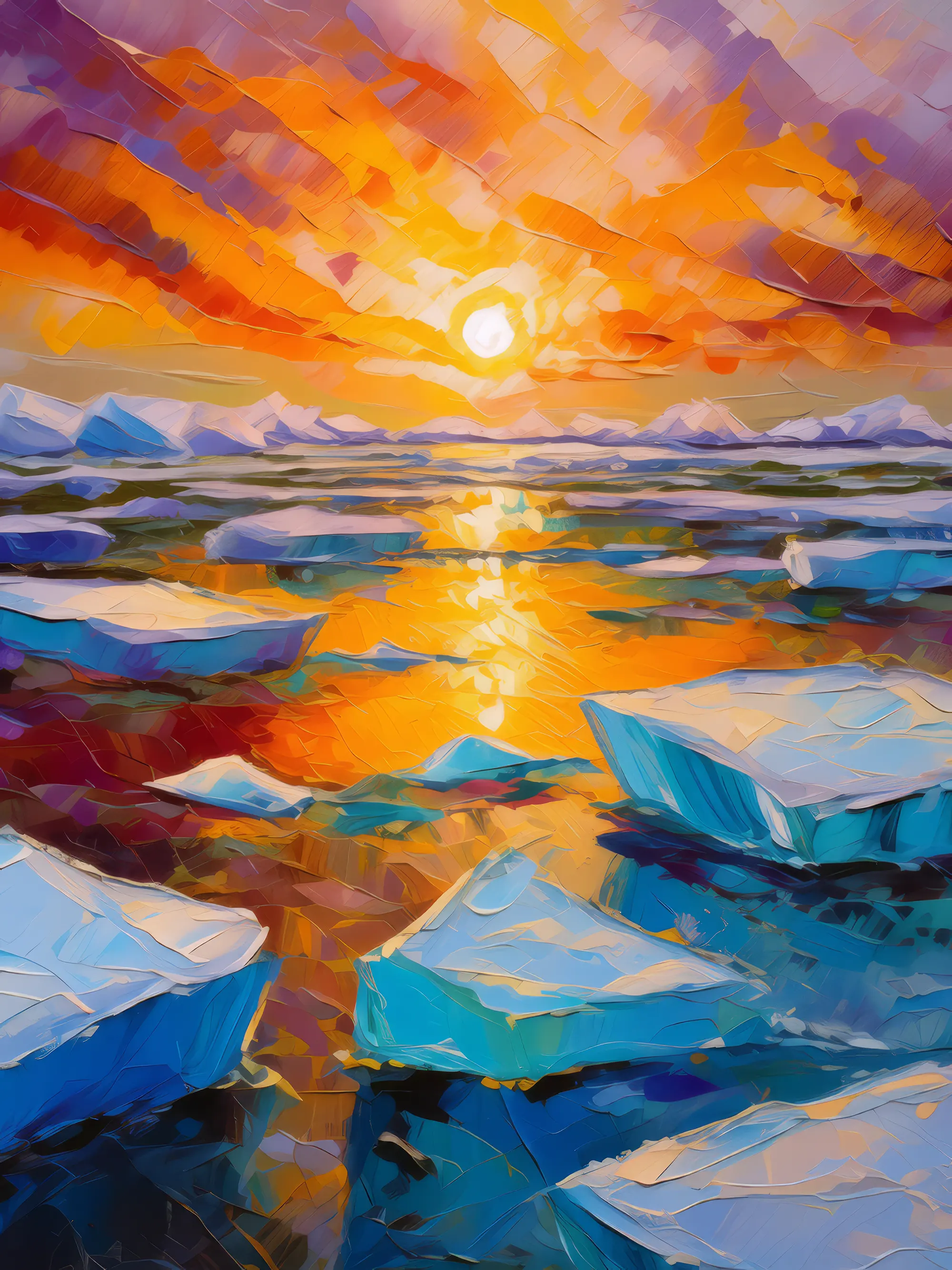 Painting: Majestic Arctic Desert Sunset