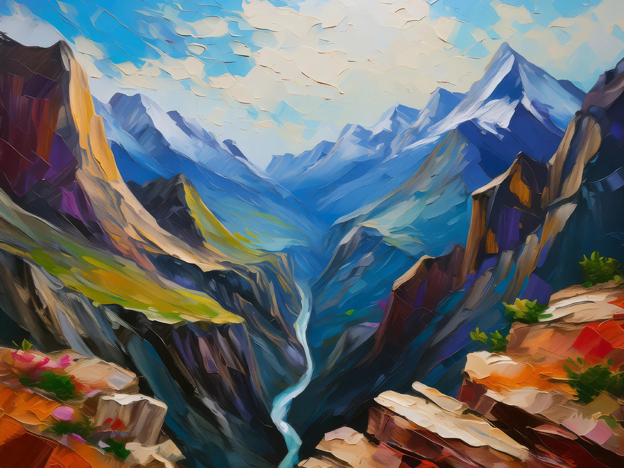 Painting: Majestic Mountain Chasm