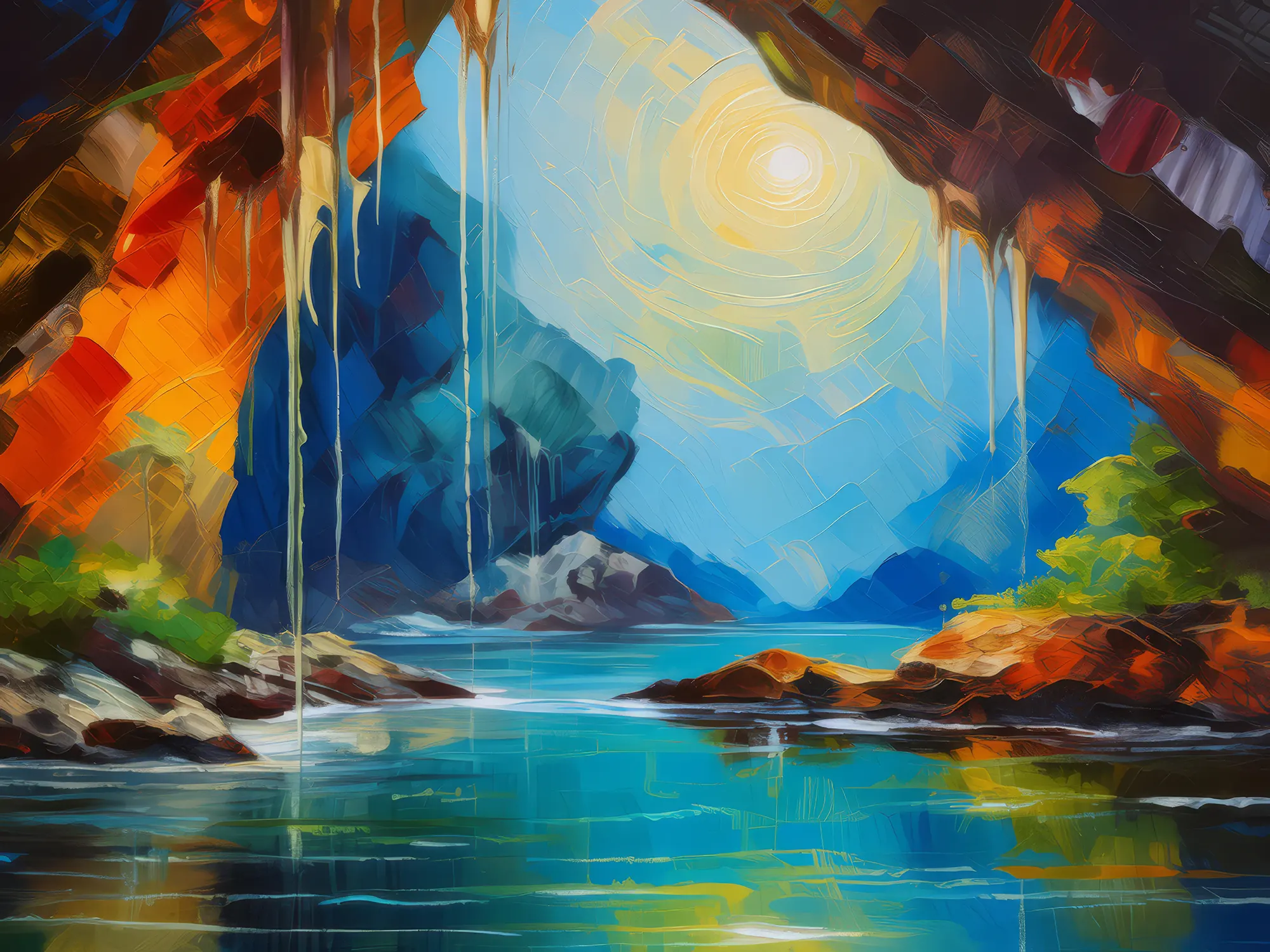 Painting: Melodic Musings in Craggy Caves