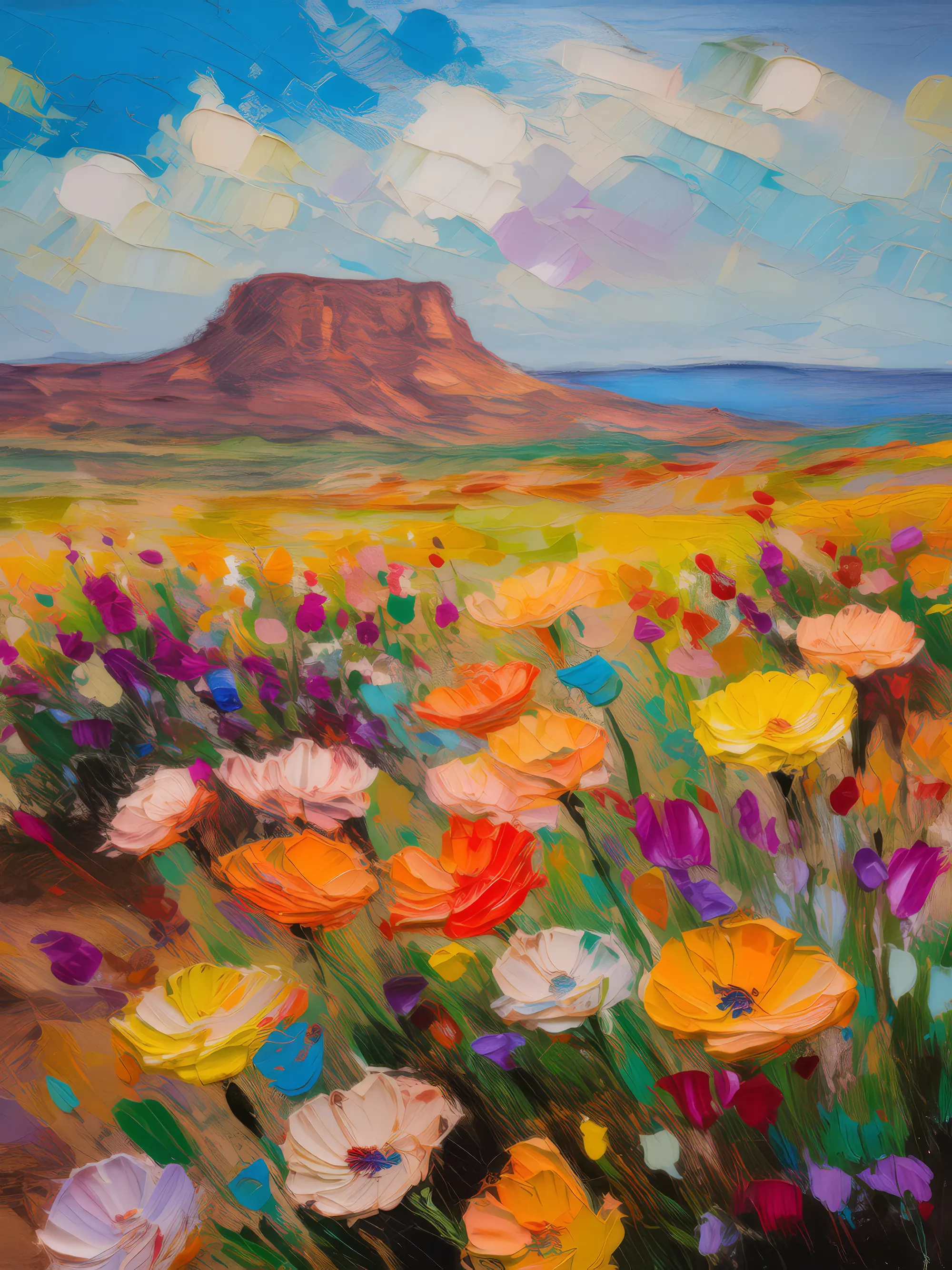 Painting: Mesa and Desert Flowers