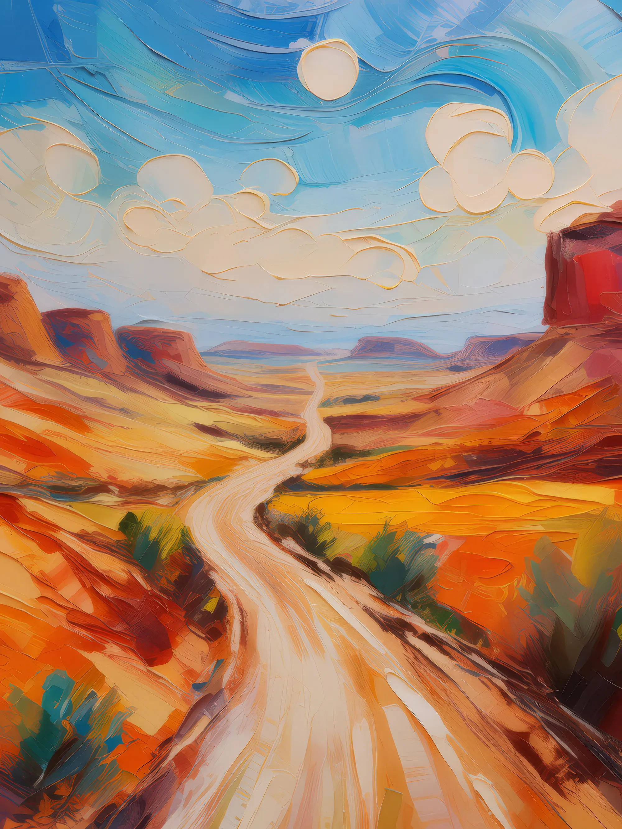 Painting: Mesa and Desert Road