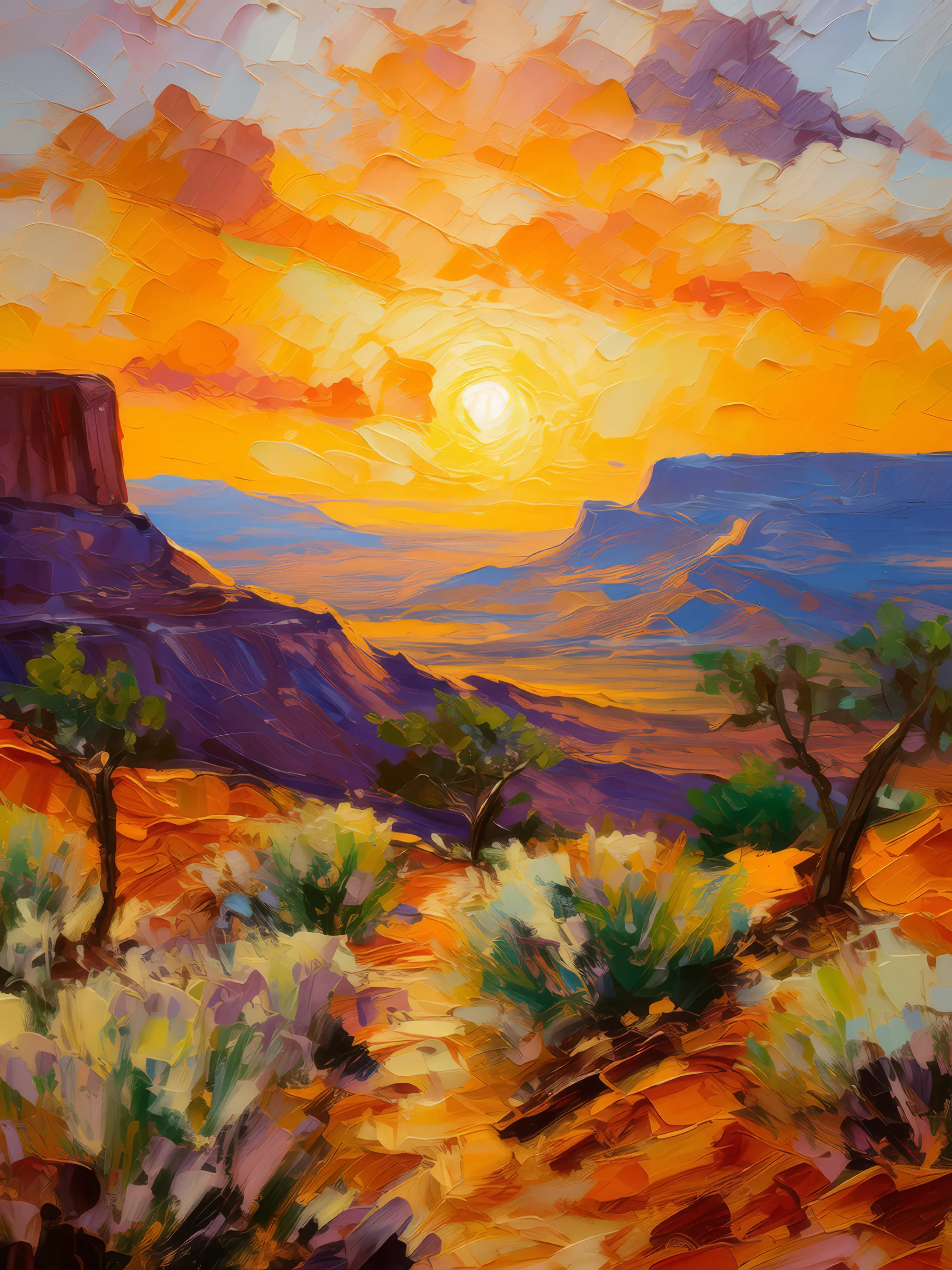 Painting: Mesa and Desert Sunrise
