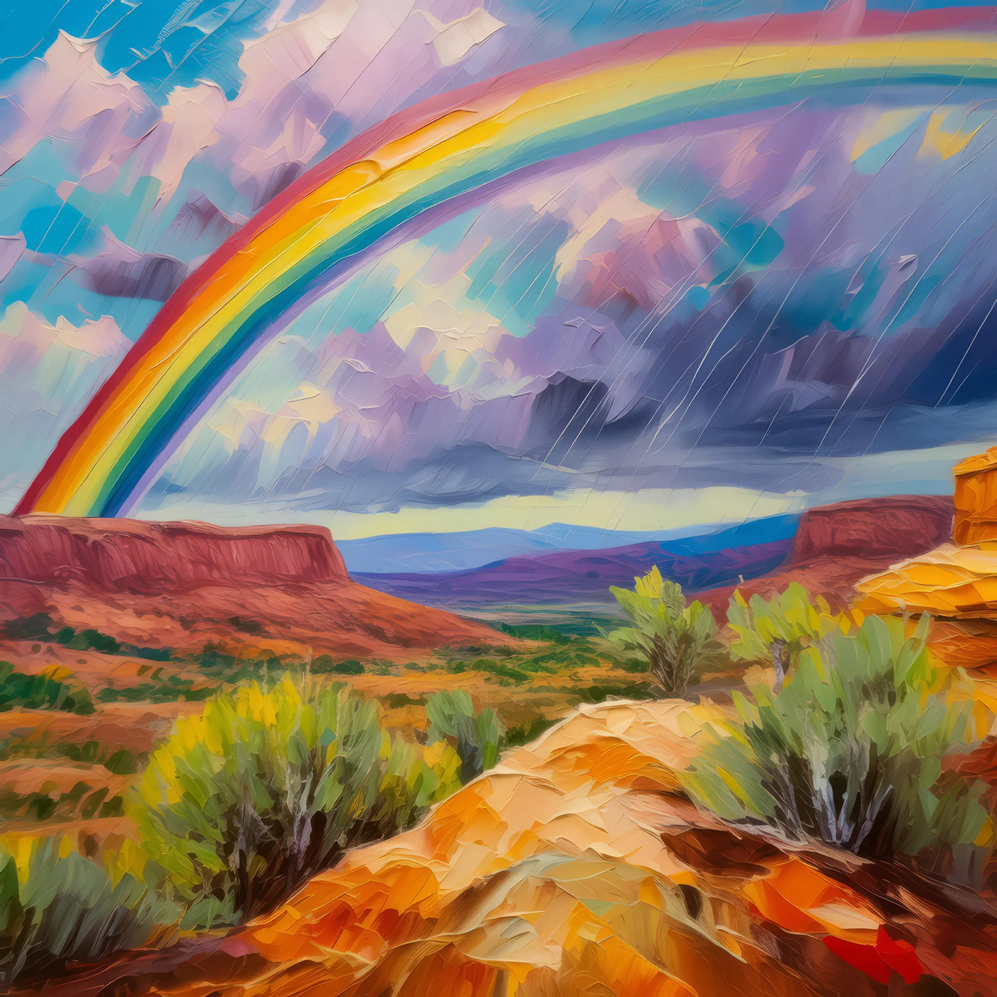 Painting: Mesa and Rainbow