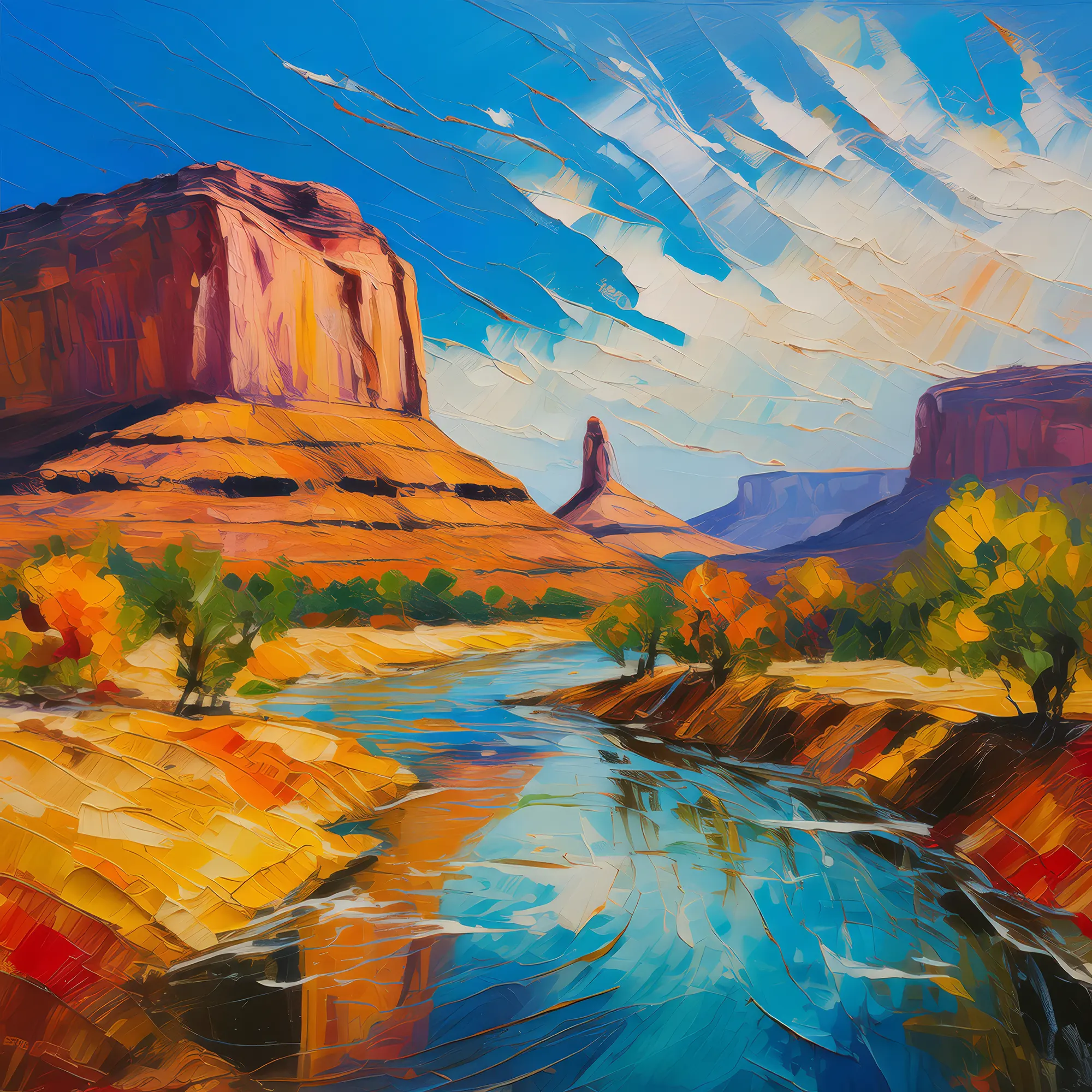 Painting: Mesa and River