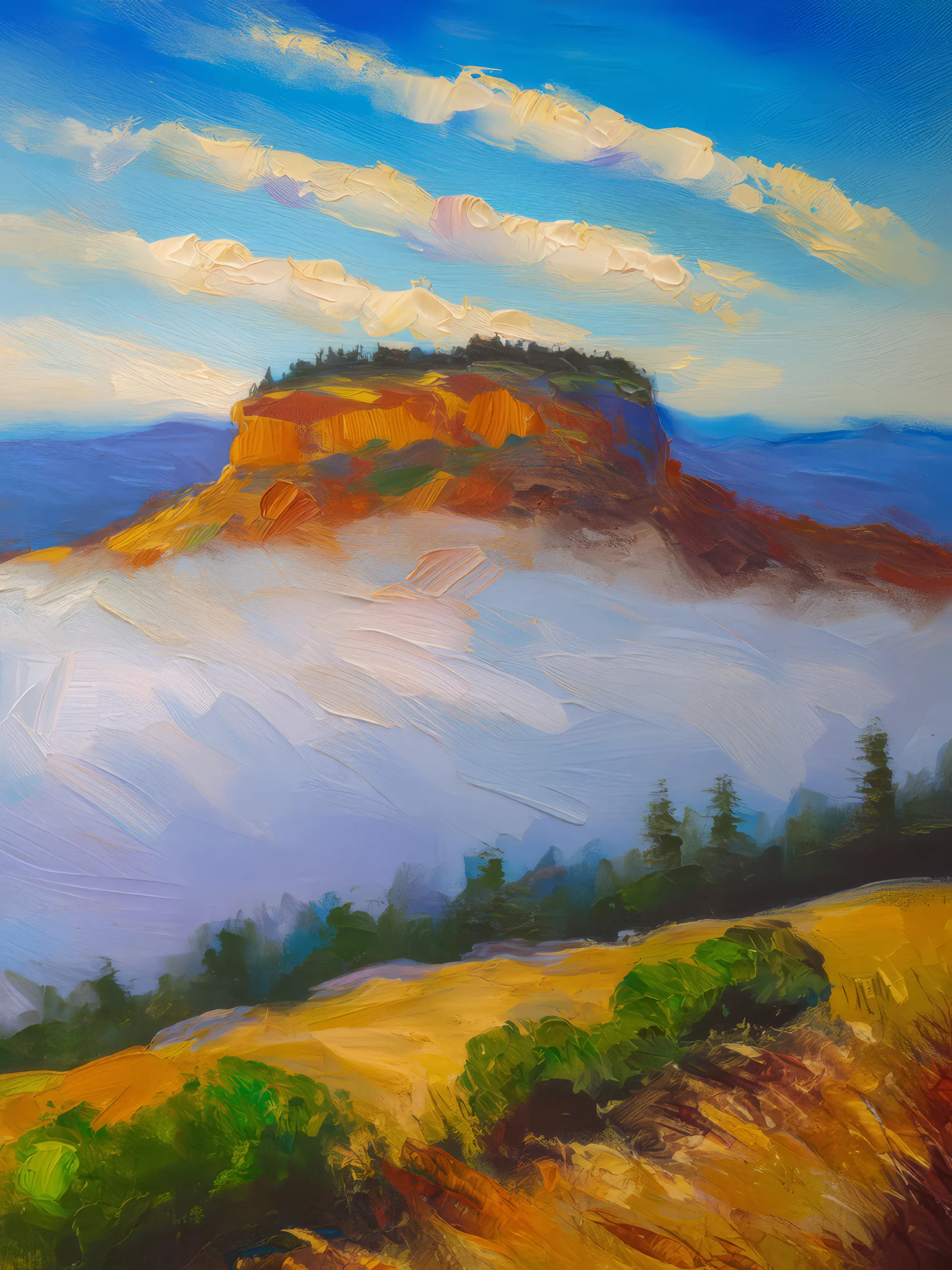 Painting: Mesa and Rolling Fog