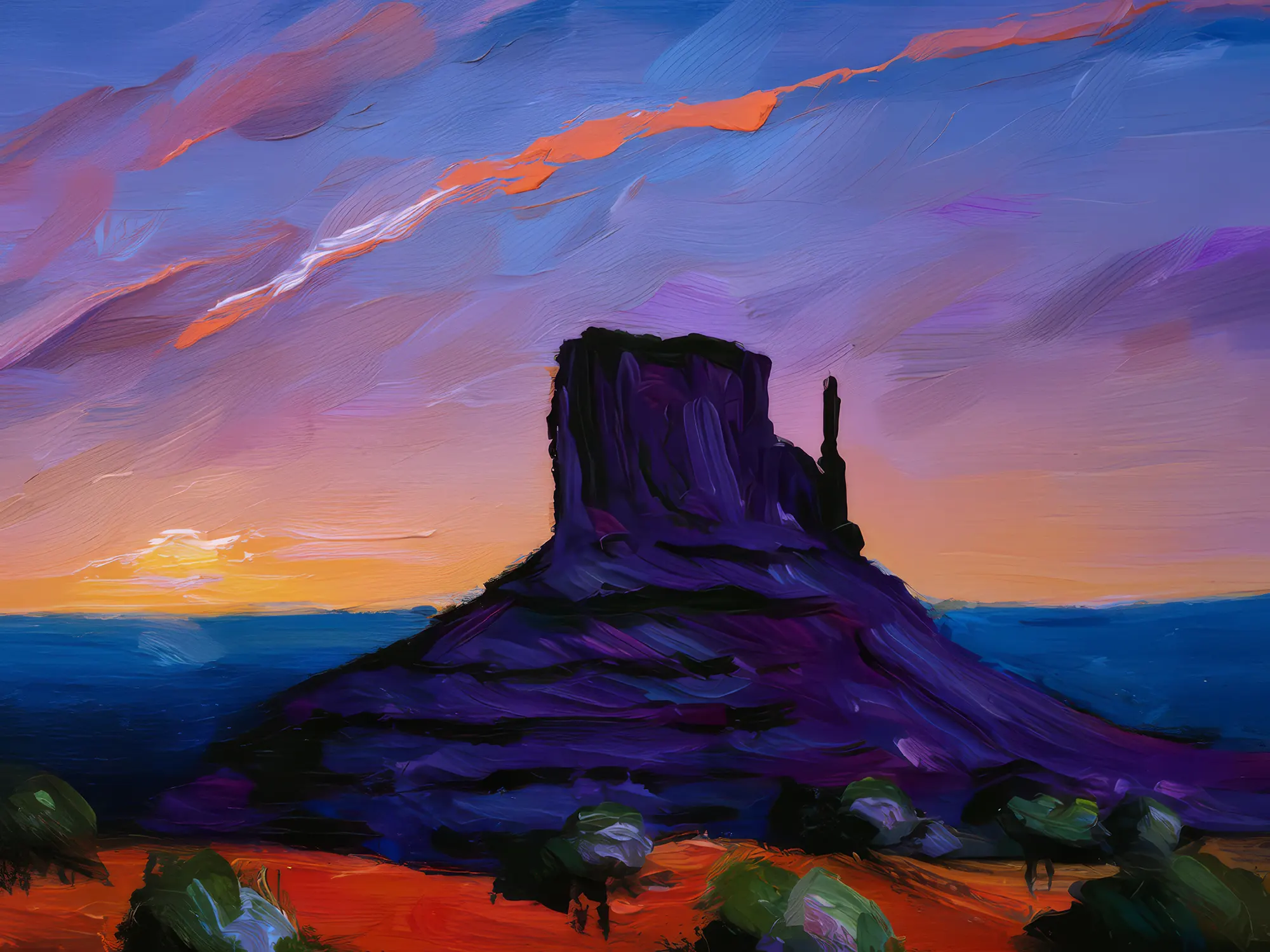 Painting: Mesa at Dusk