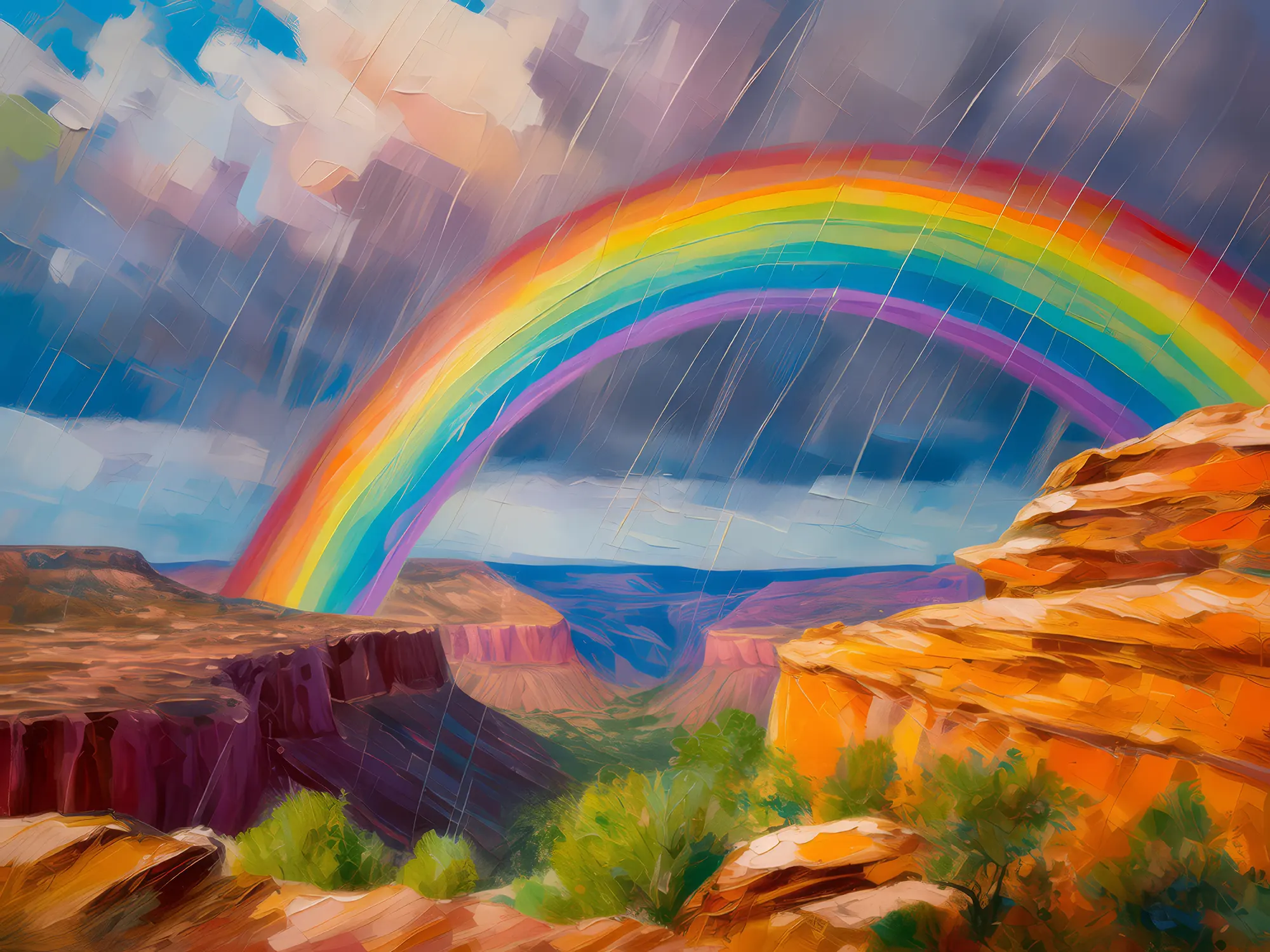 Painting: Mesa with Rainbow Arch