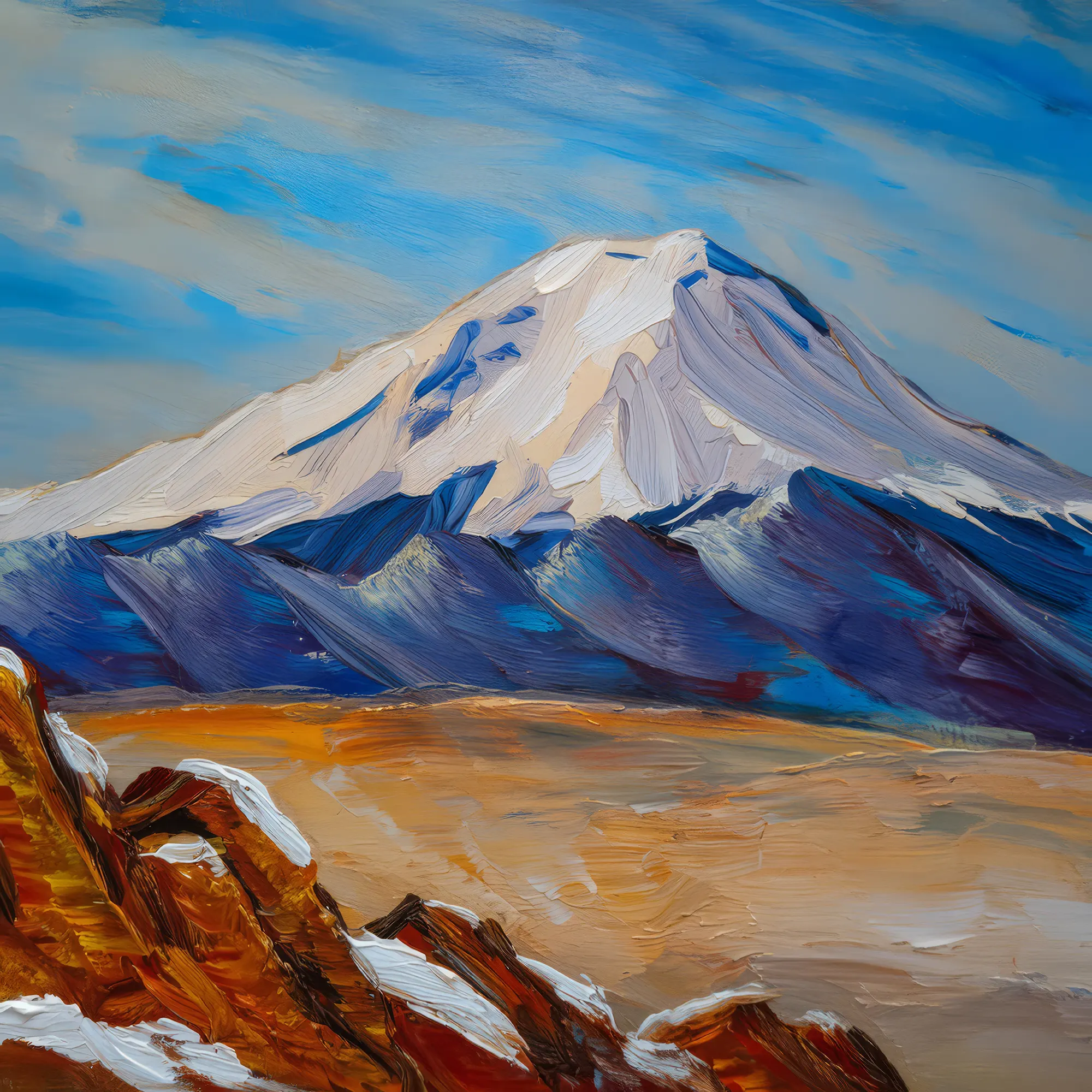 Painting: Mesa with Snow Caps