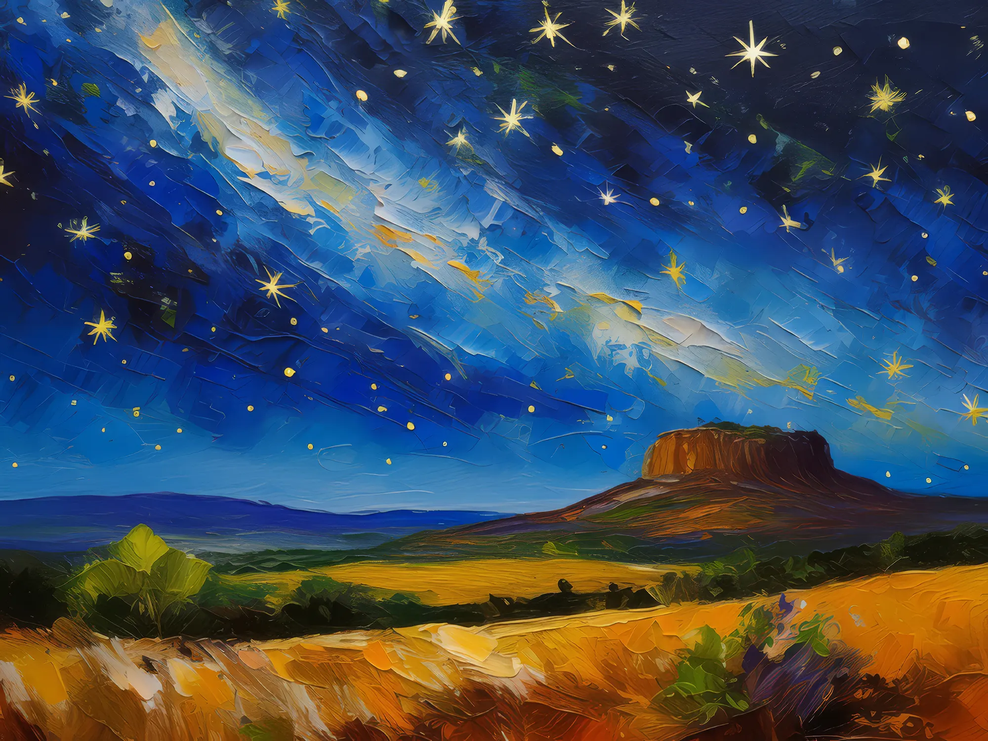 Painting: Mesa with Starry Sky
