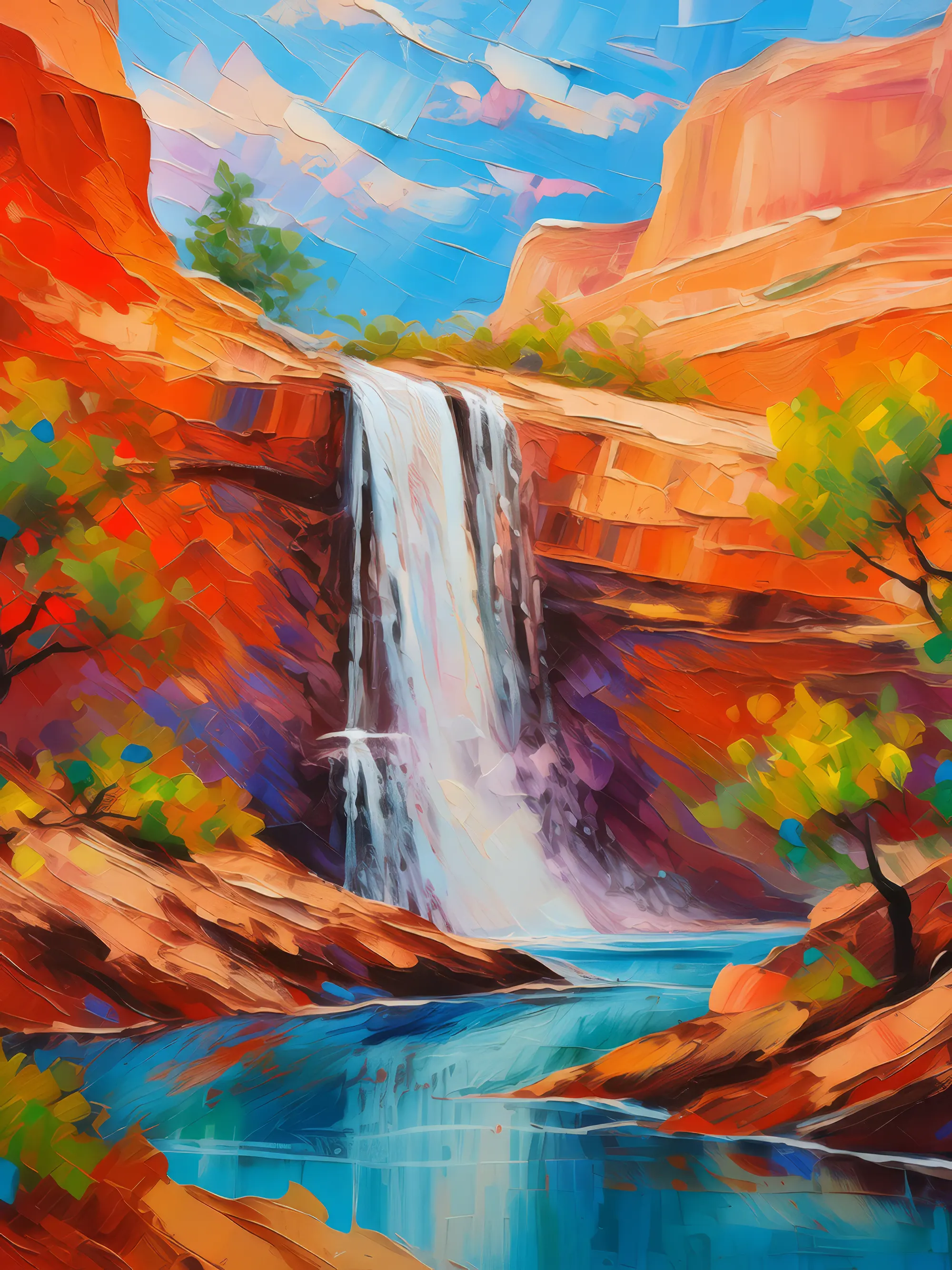 Painting: Mesa with Waterfall