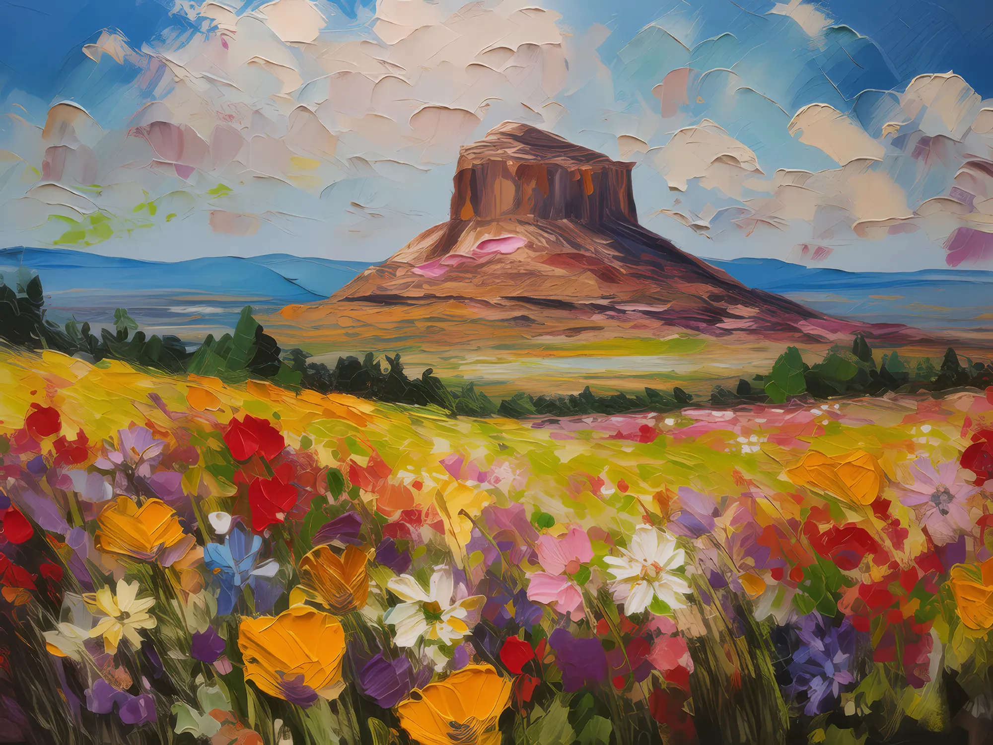 Painting: Mesa with Wildflowers
