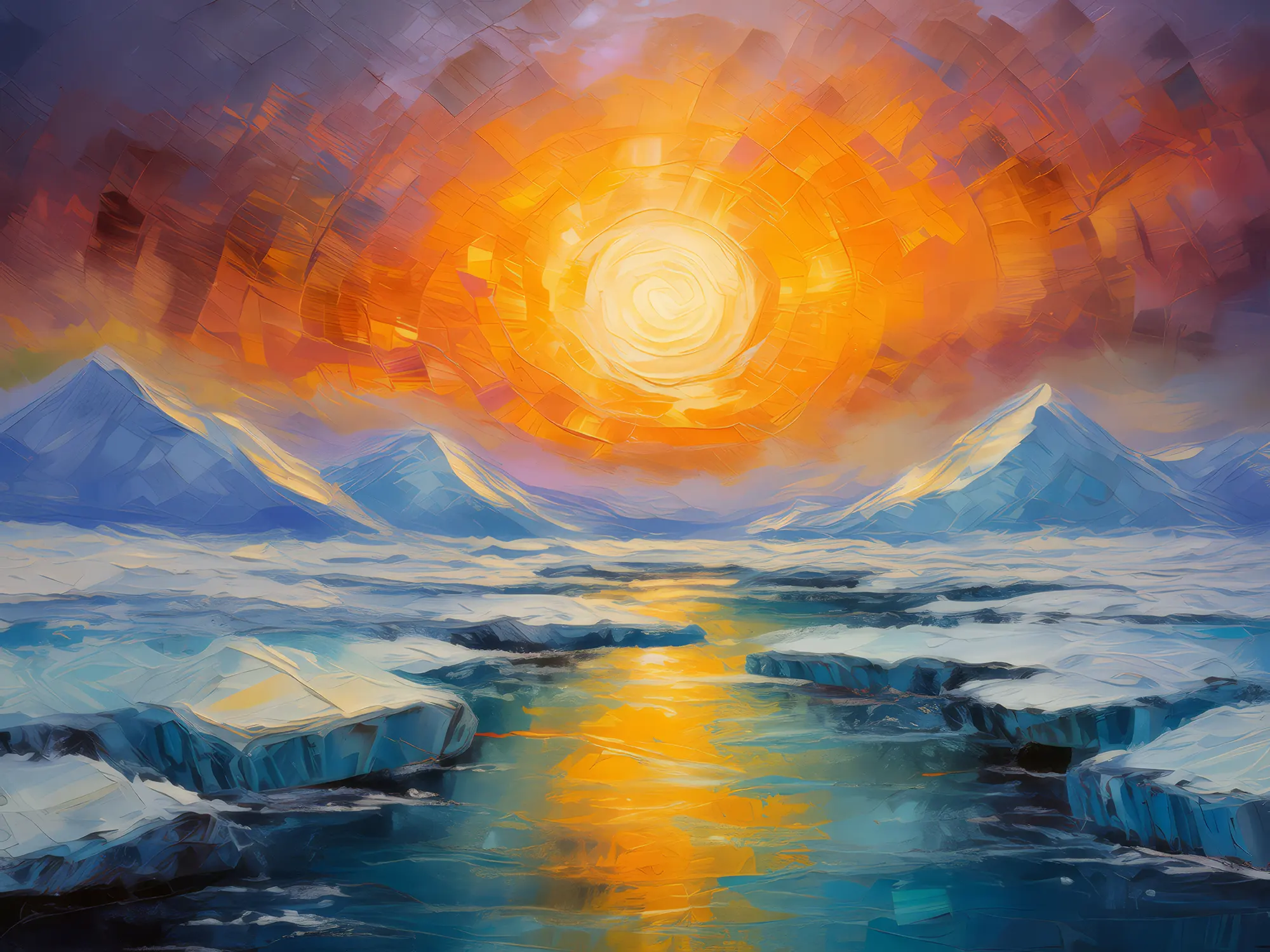 Painting: Midnight Sun Over Ice