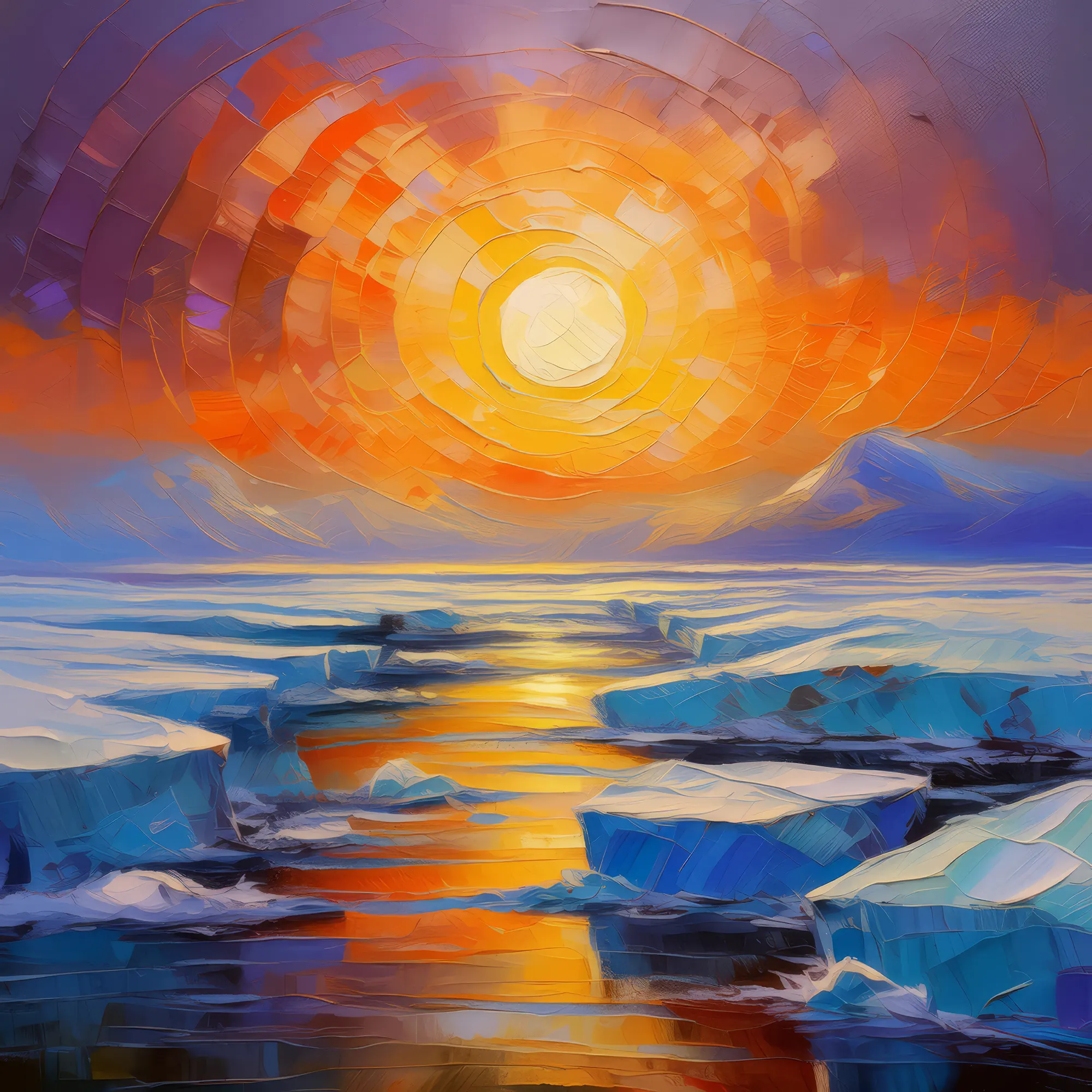 Painting: Midnight Sun on Ice