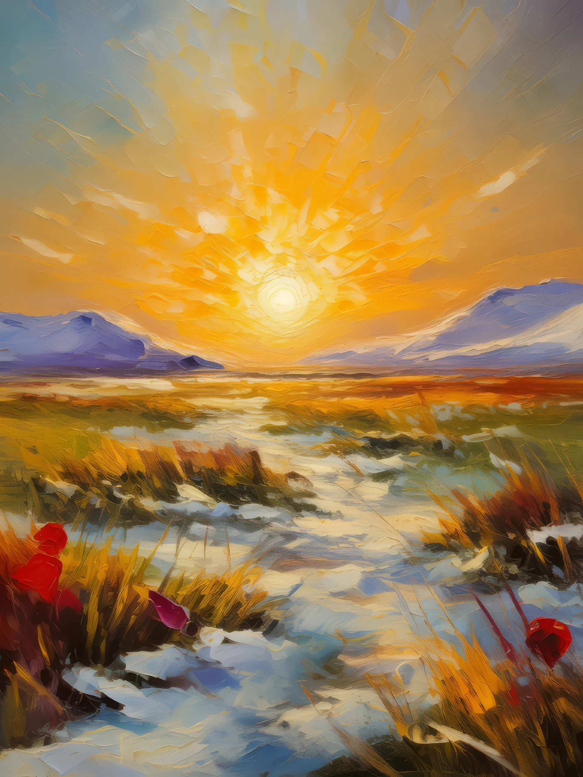 Painting: Midnight Sun over Tundra