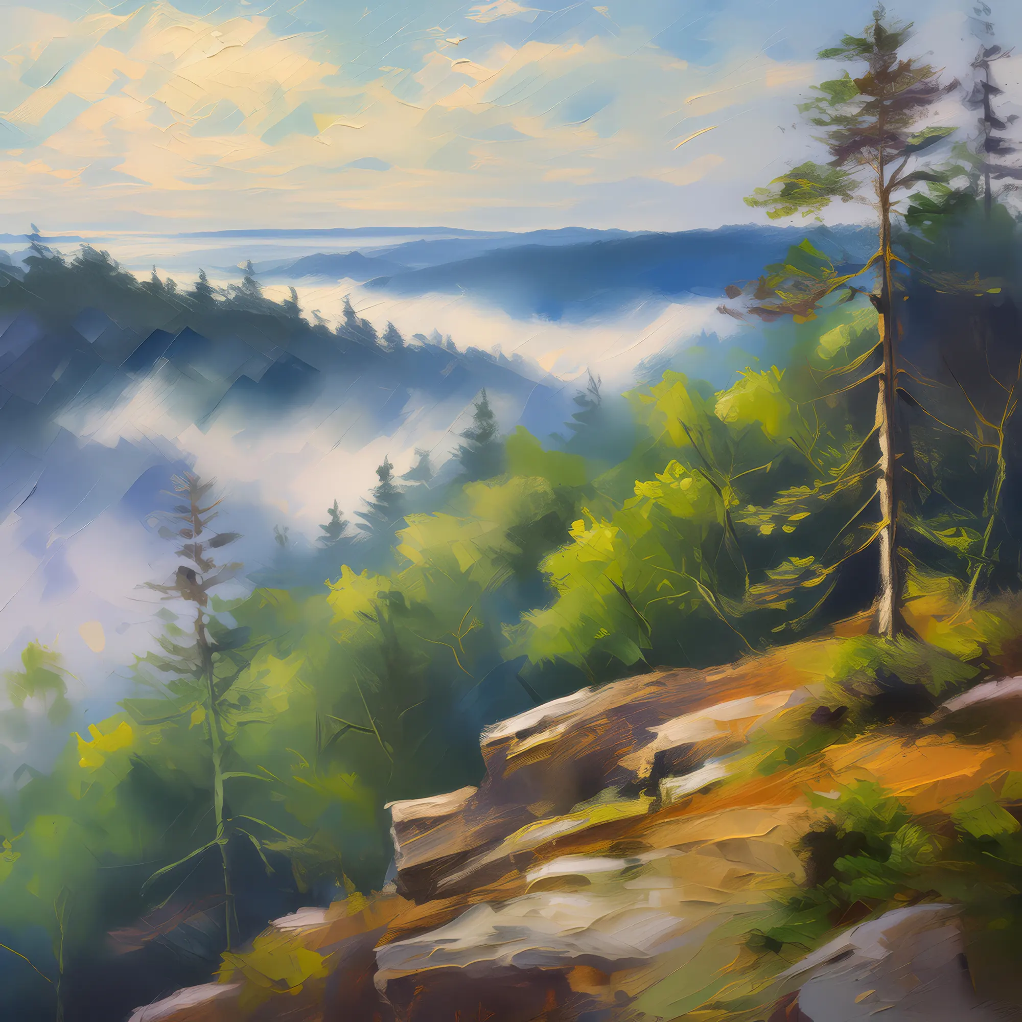 Painting: Misty Bluff Morning