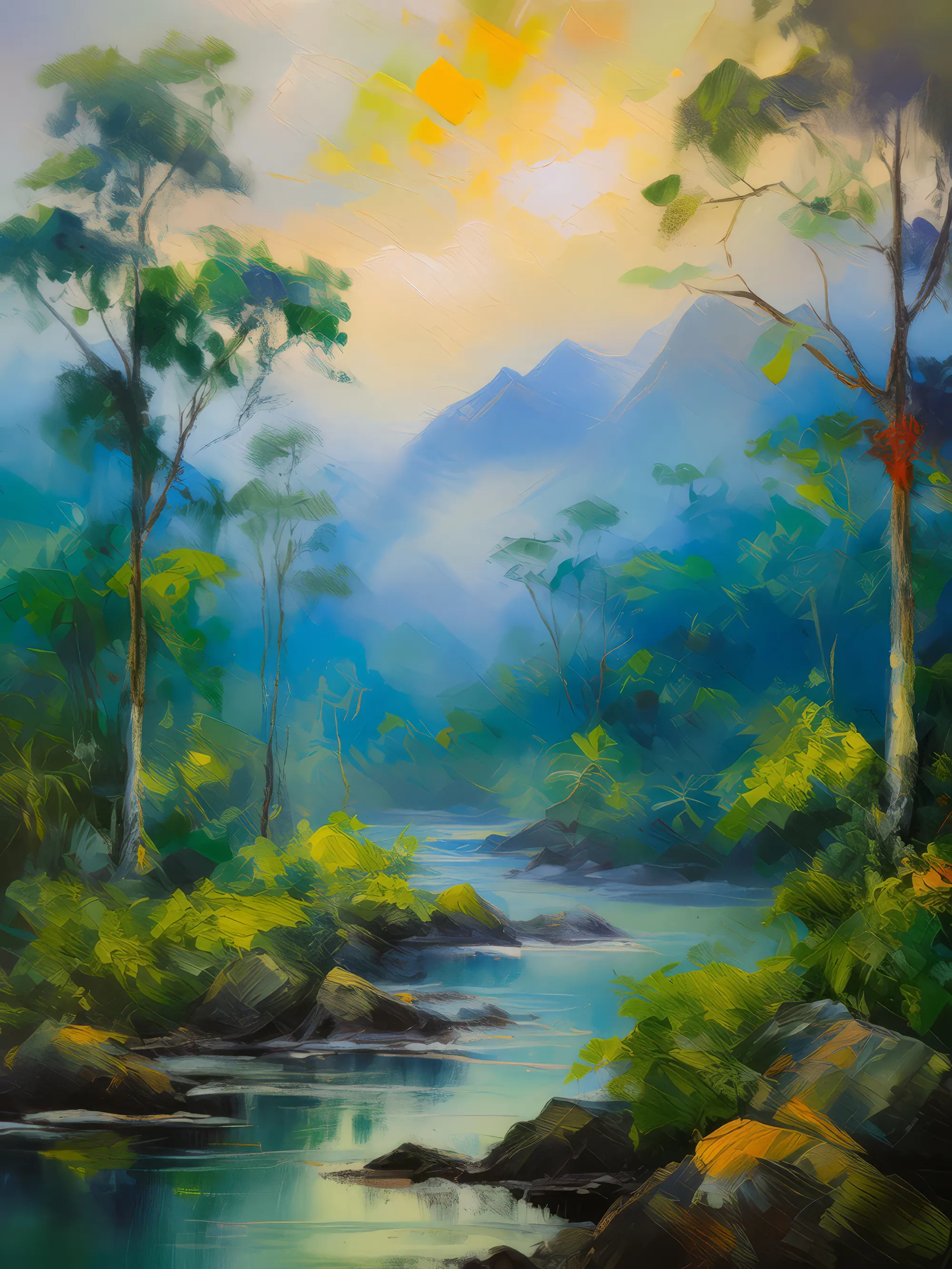Painting: Misty Canopies of Boreal Jungle