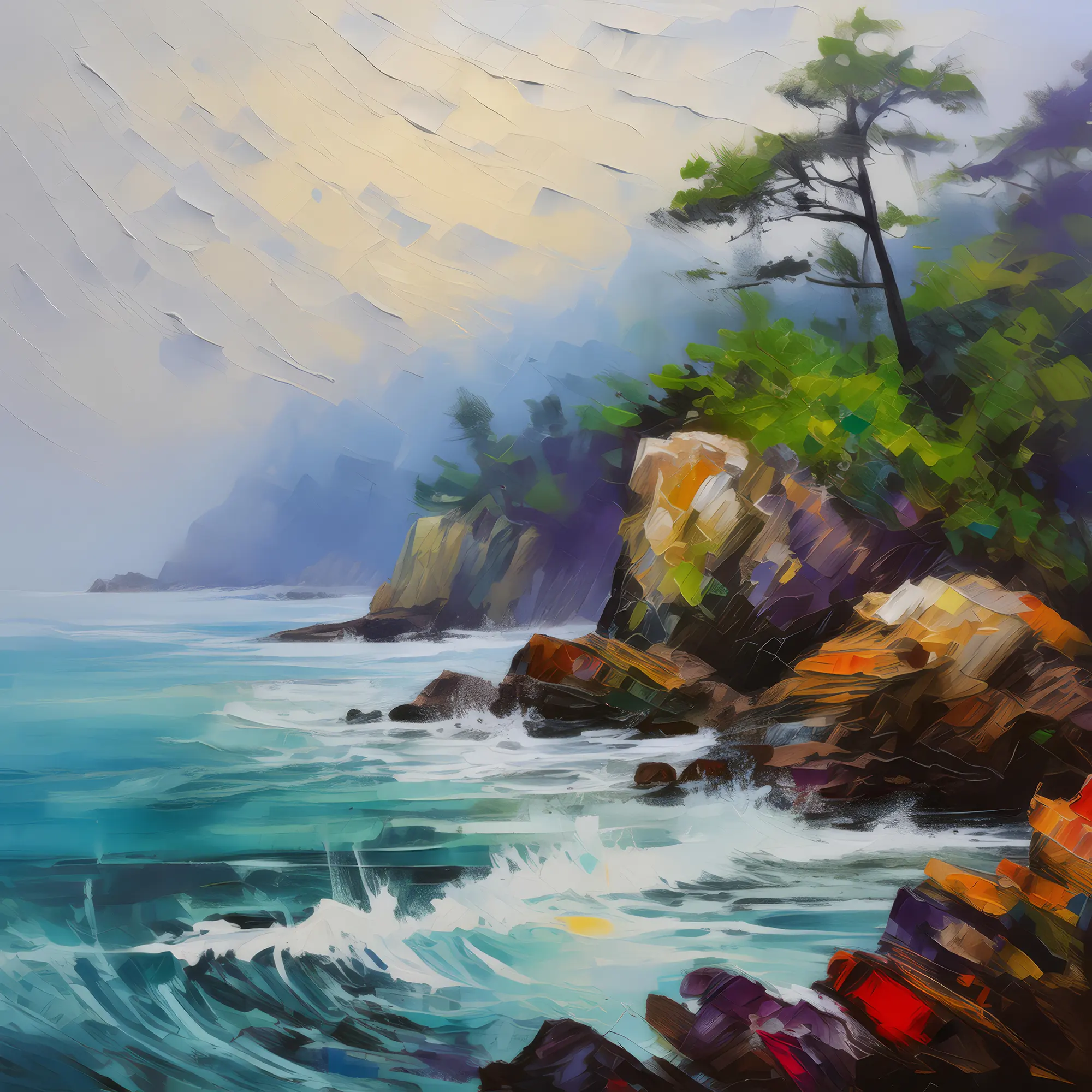 Painting: Misty Coastal Morning