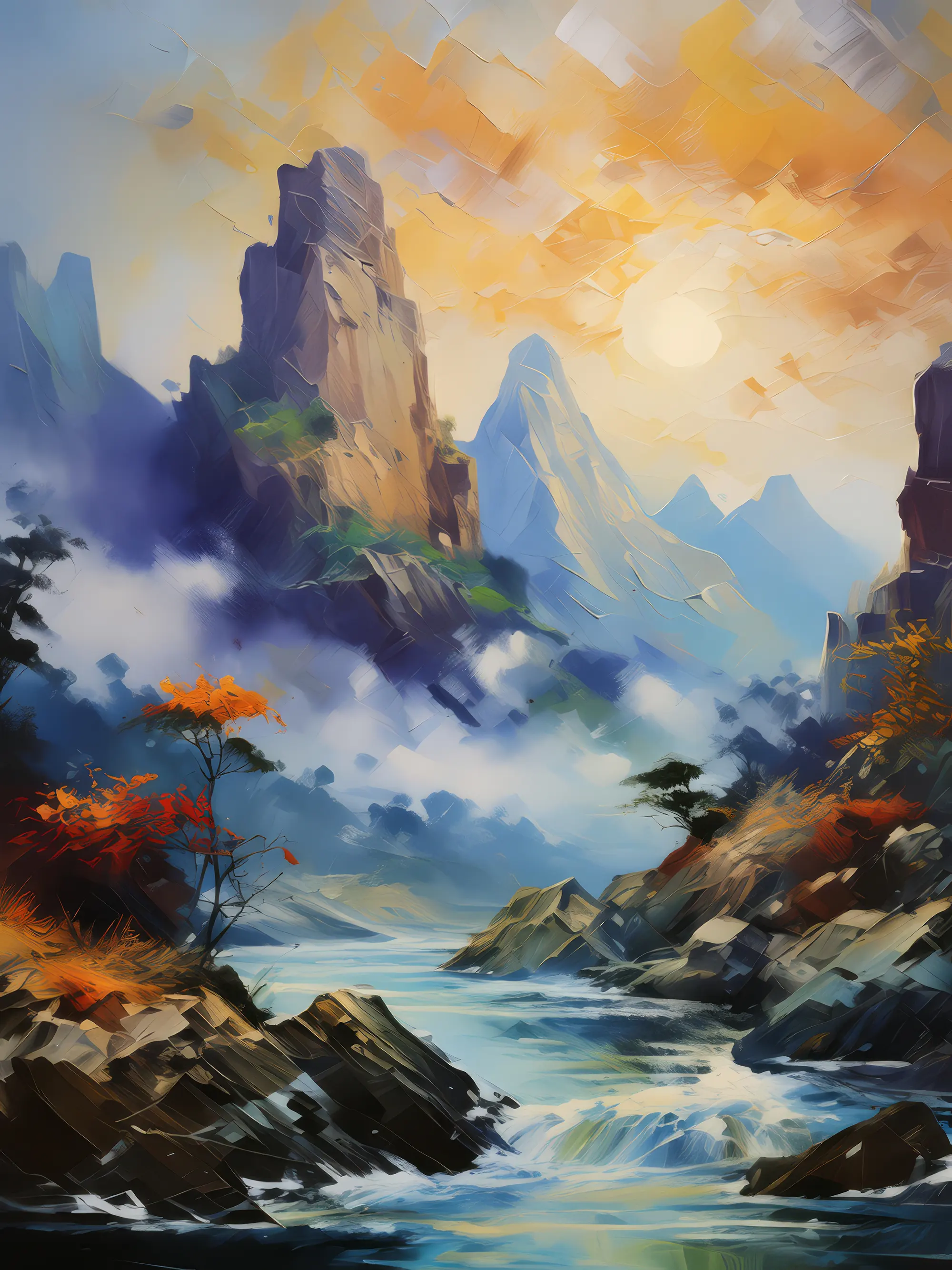 Painting: Misty Crag Mirage