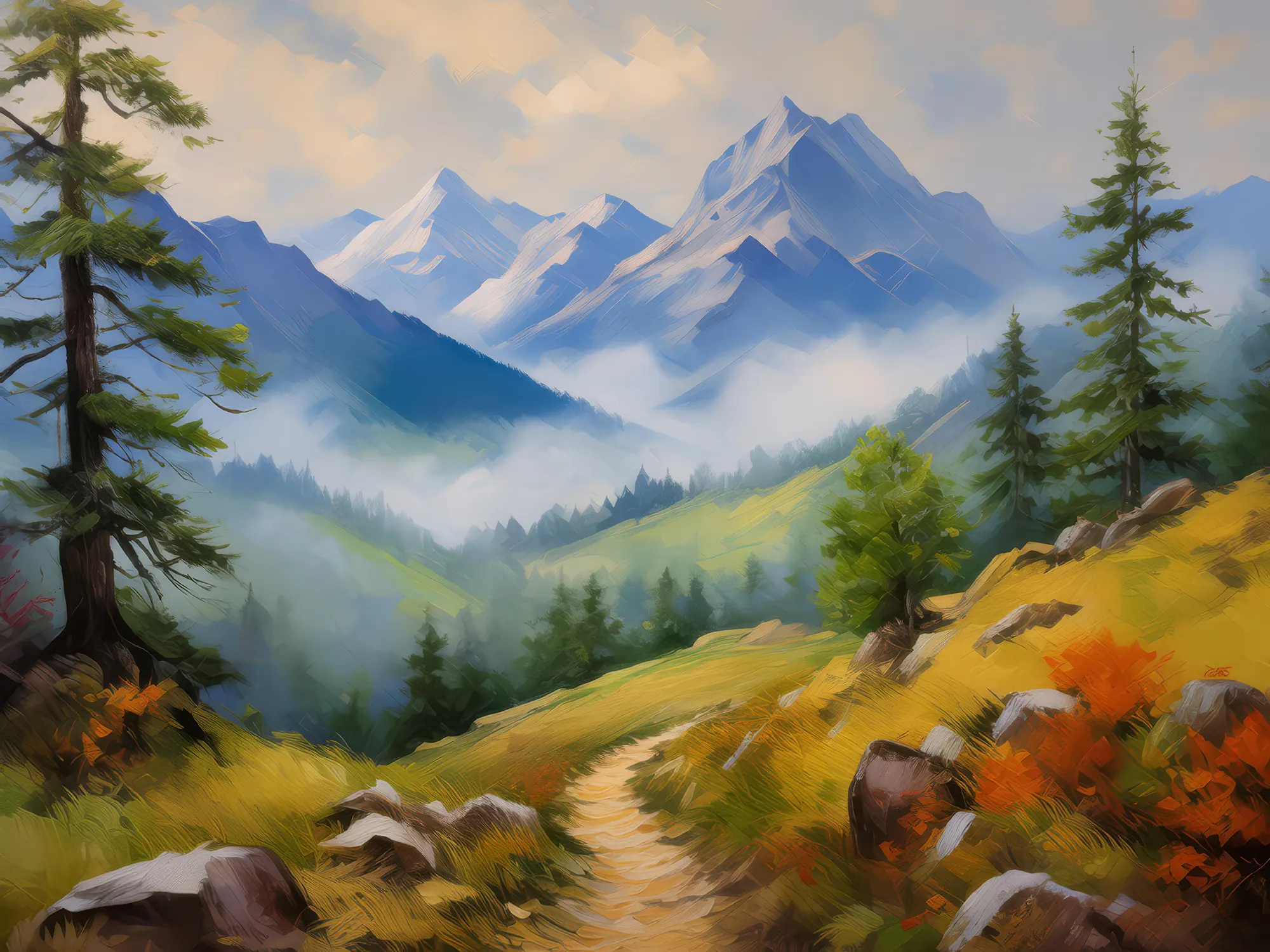 Painting: Misty Highlands Trail