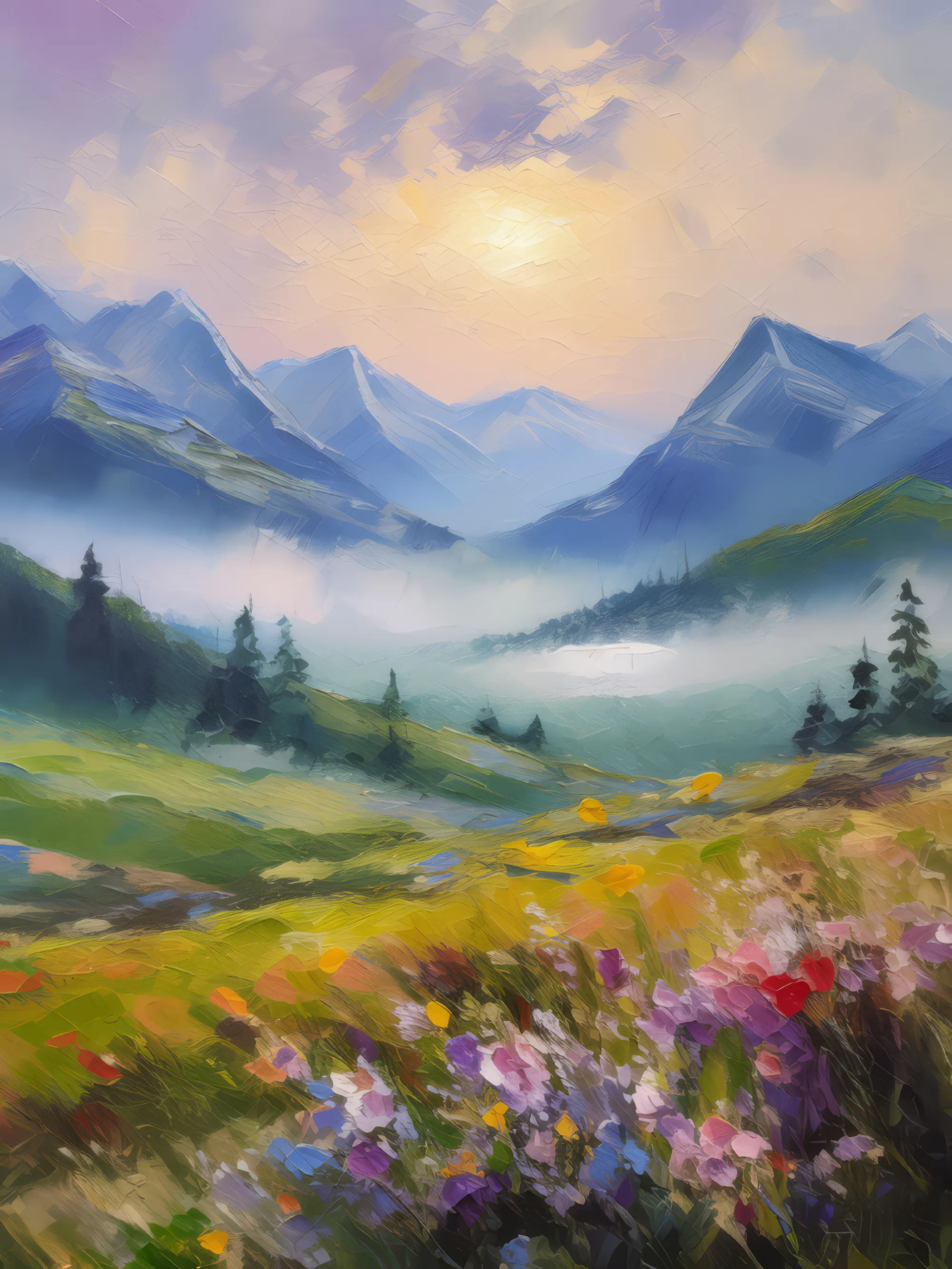 Painting: Misty Morning Valley