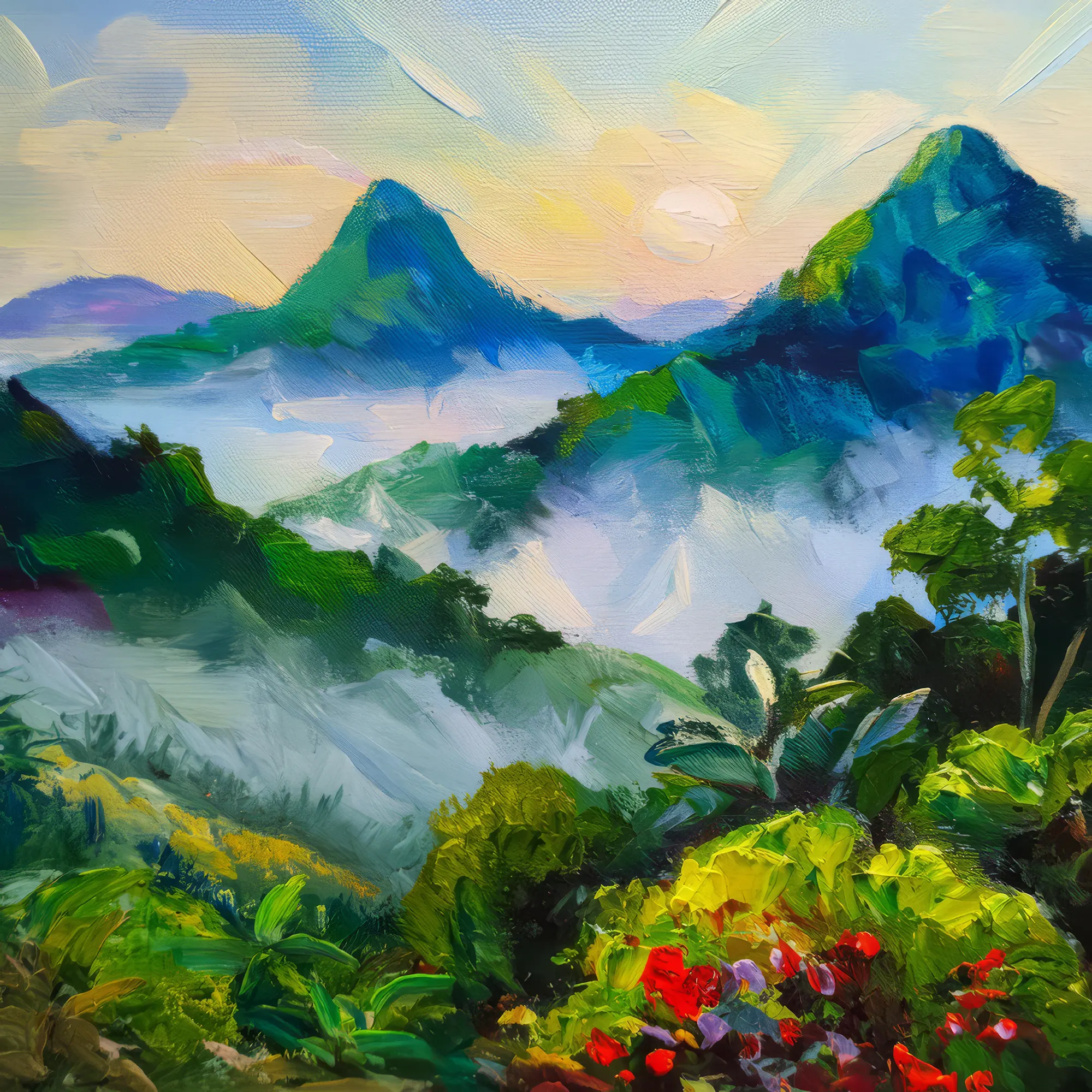 Painting: Misty Mountain Morning