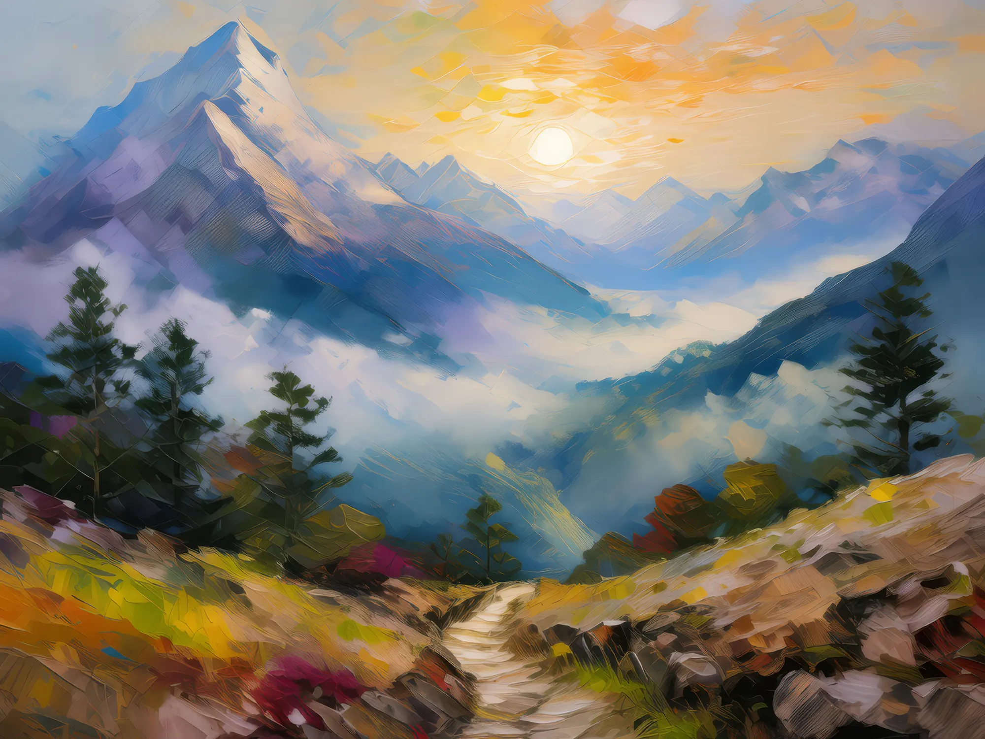 Painting: Misty Mountain Pass