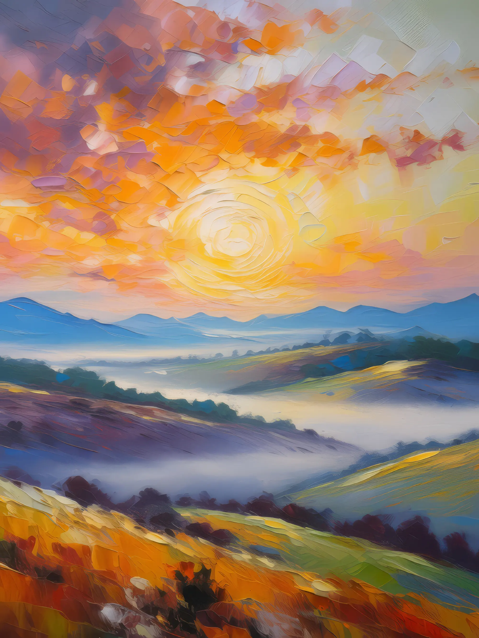 Painting: Misty Plateau Morning