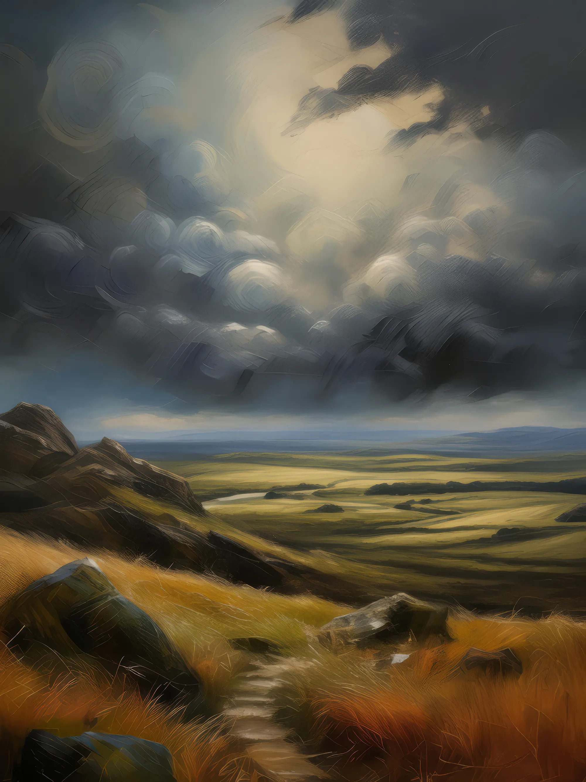 Painting: Moody Skies Above Moor