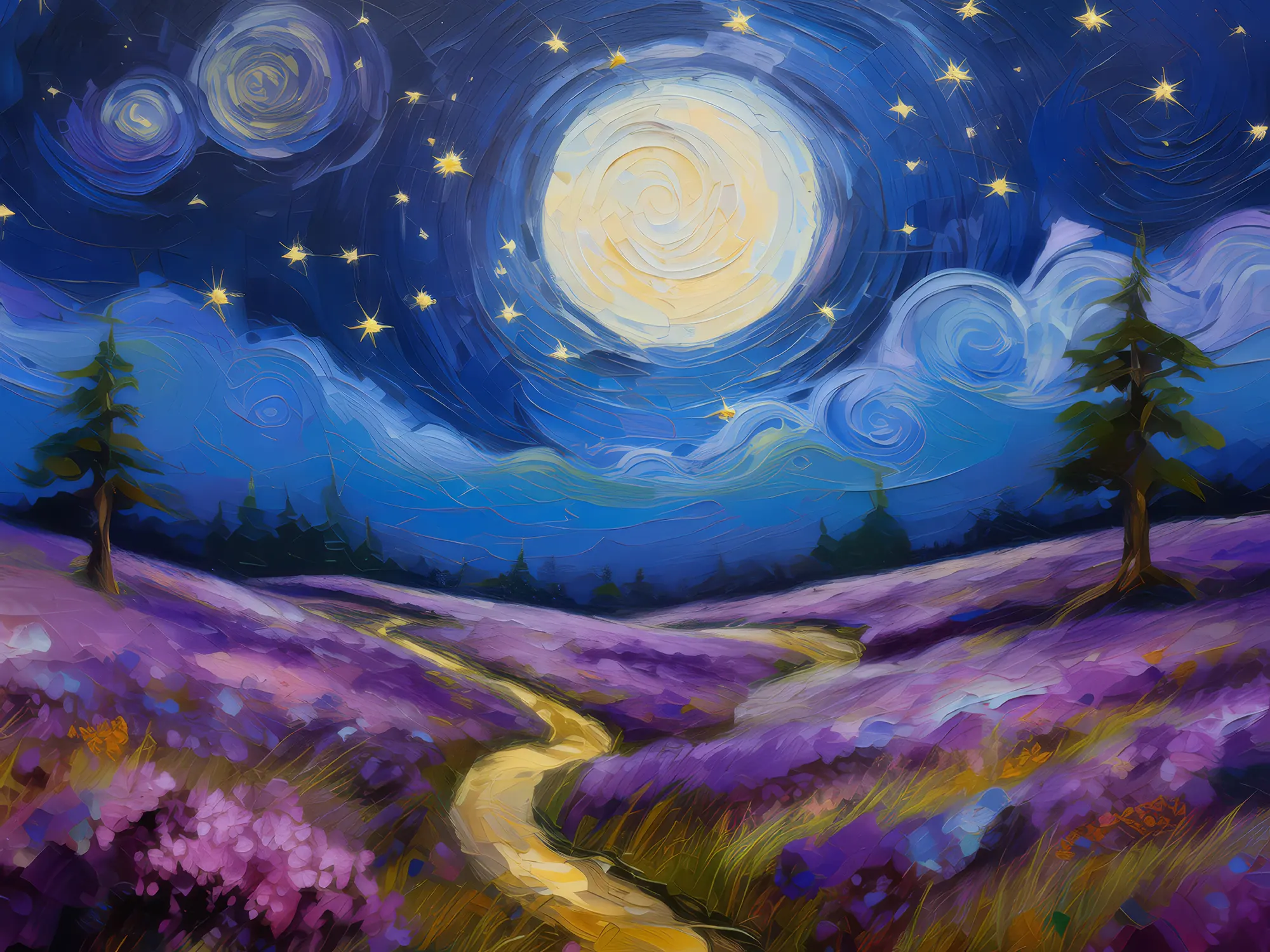 Painting: Moonlight Over Moorland