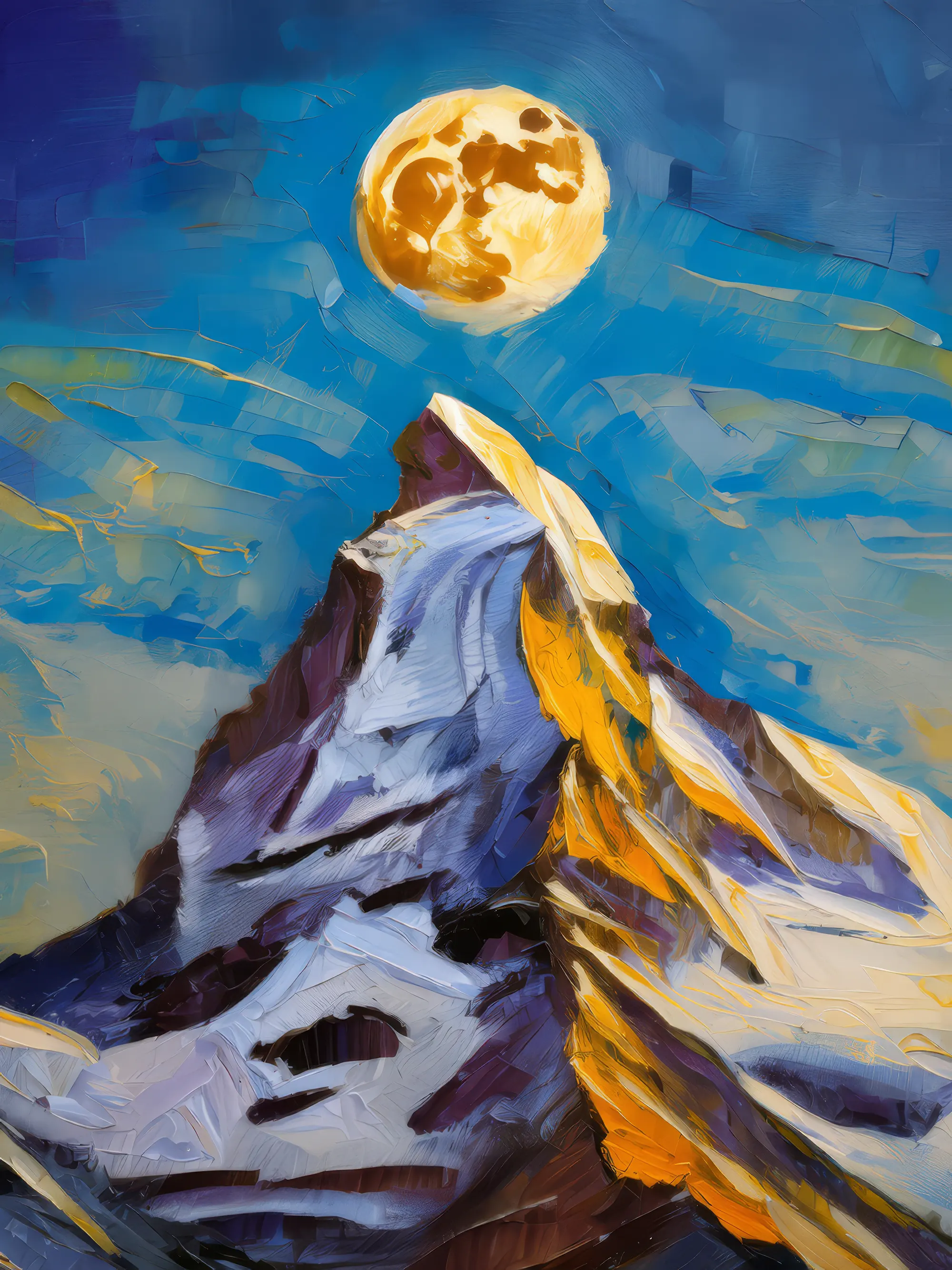 Painting: Moonlit Alpine Summit